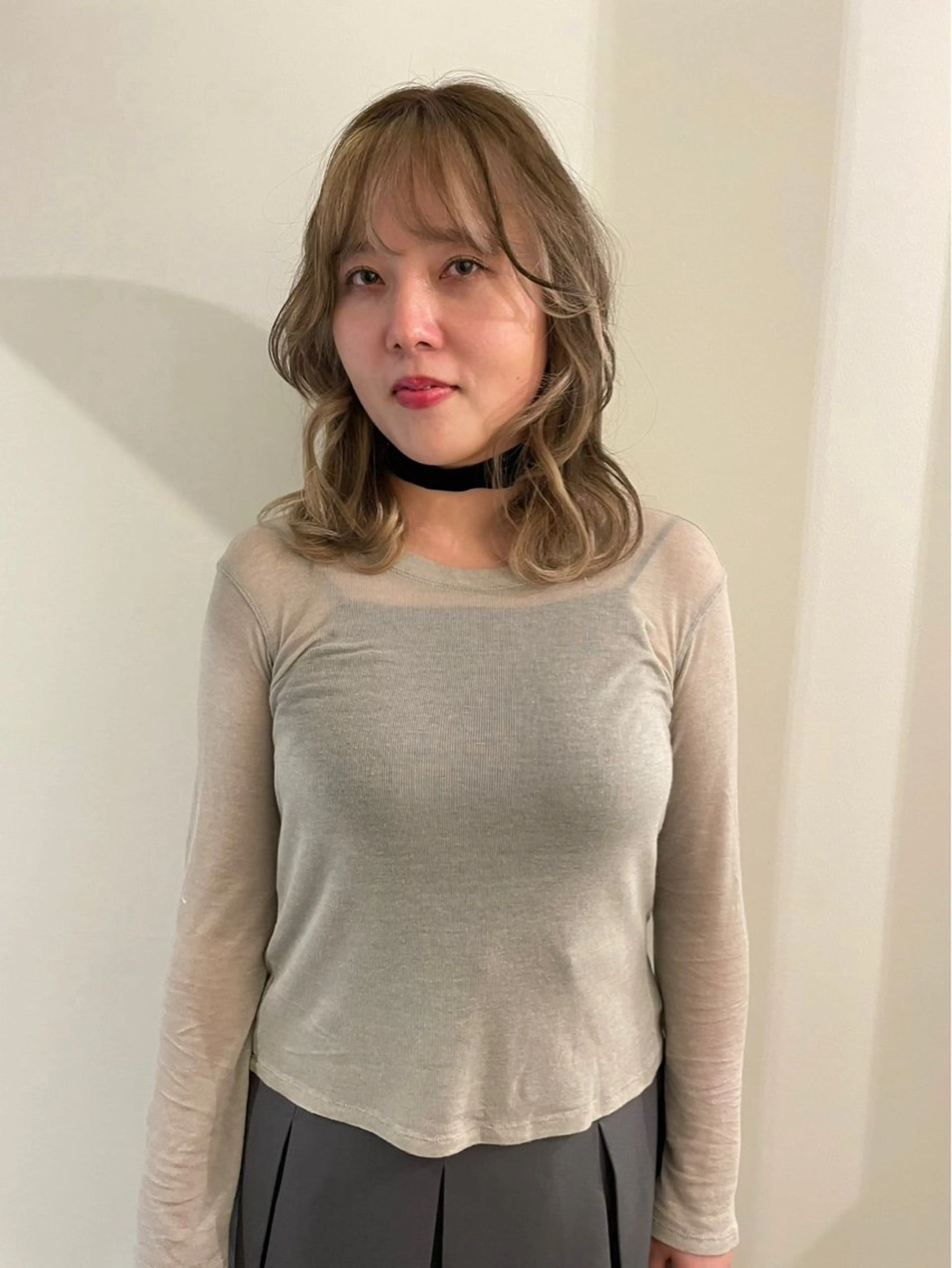 ミディアム カラー 似合わせカット カット ヘアカラー トリートメント 渋谷 留菜のヘアスタイル