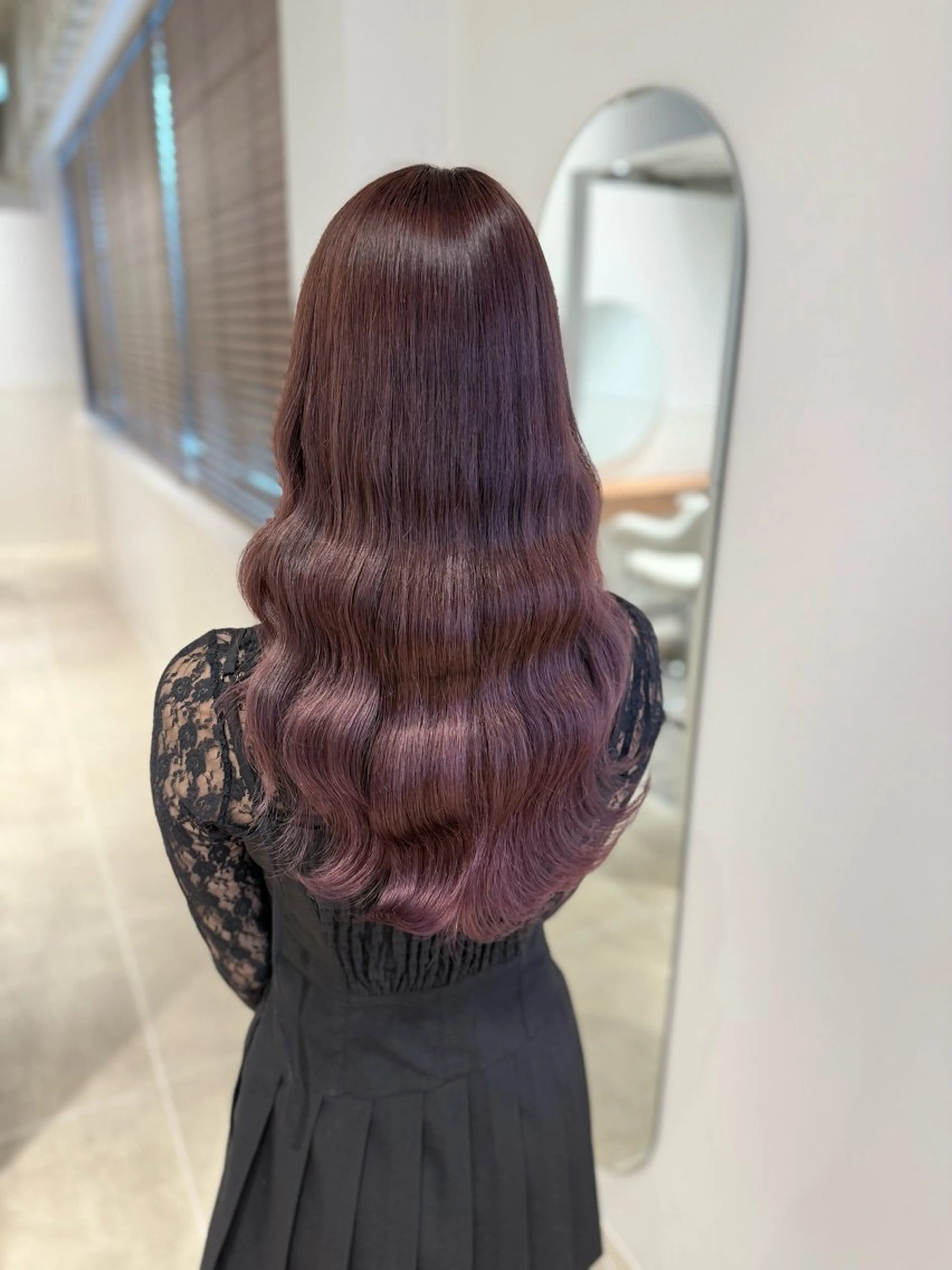 セミロング カラー ヘアアレンジ 💕上野美容師☁ ブリーチ💖サワのヘアスタイル