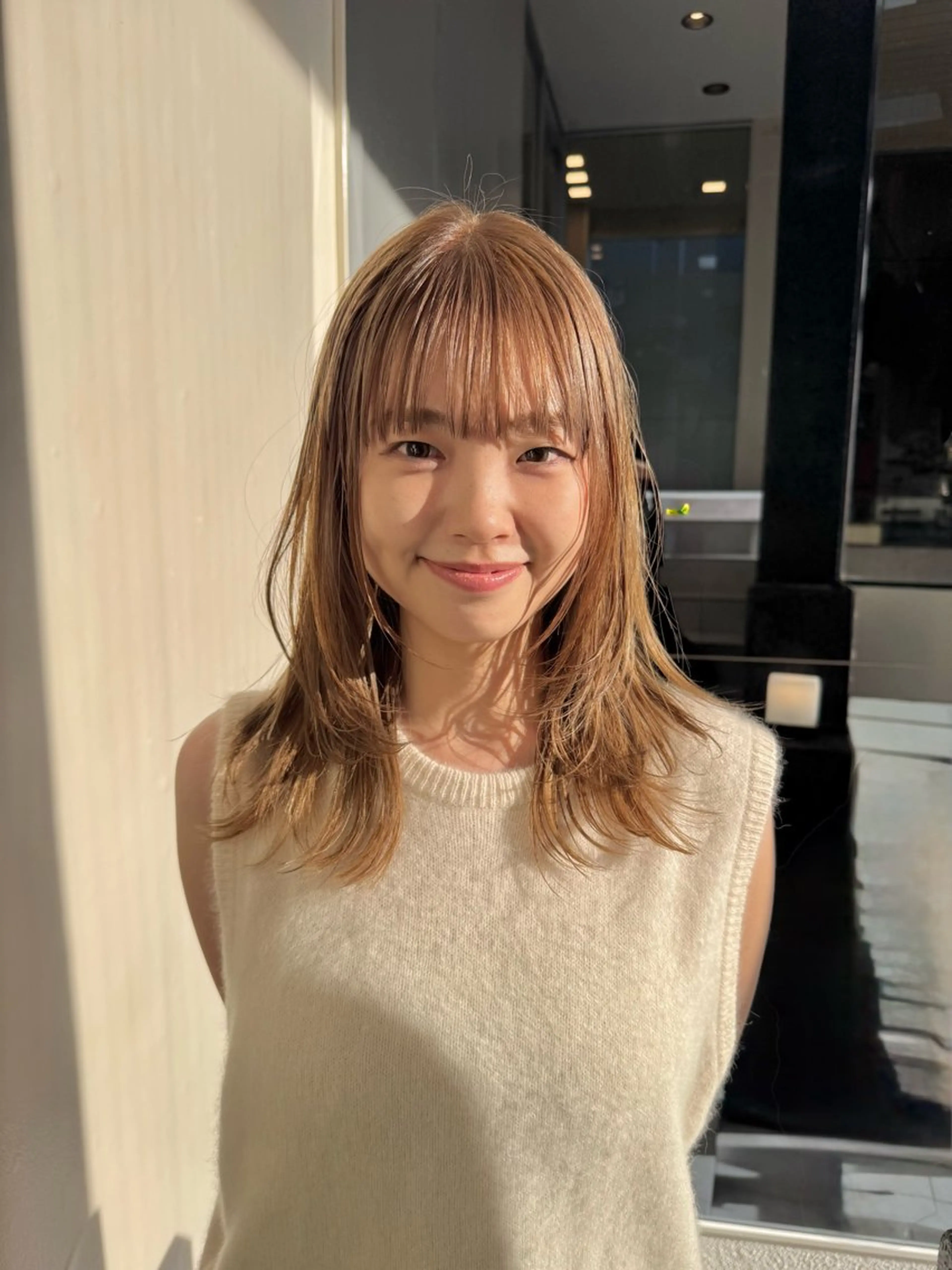 ミディアム カラー カット ヘアカラー KOHNO/ブリーチ なし/透明感カラーのヘアスタイル