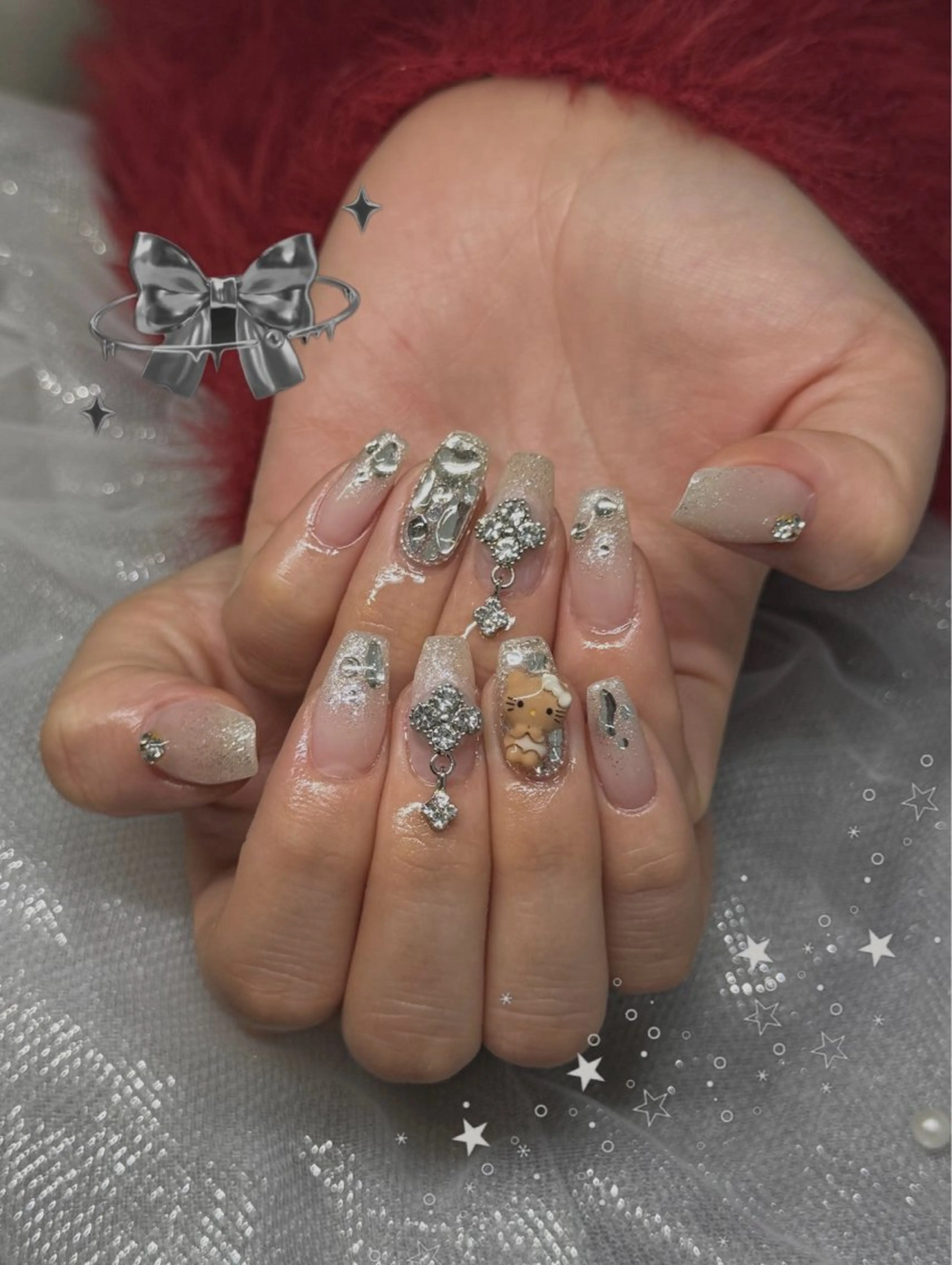 ネイル アートネイル フラッシュネイル ジェルネイル 氷ネイル・うるうるネイル 韓国ネイル ARSHA NAIL所属・西 柚香のネイルデザイン