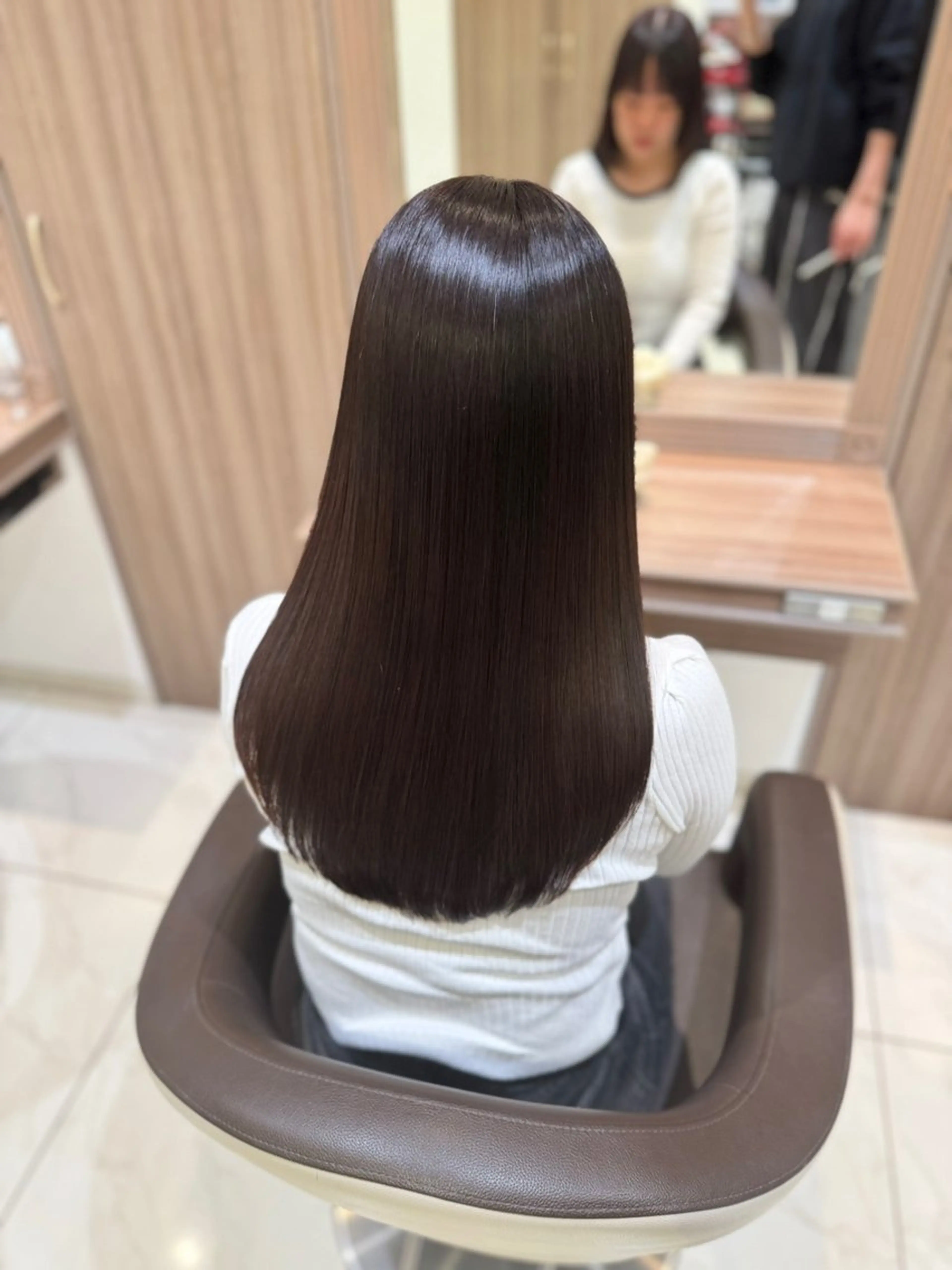 ミディアム パーマ カット 縮毛矯正 菊池 遼/透明感 /韓国レイヤー/艶感のヘアスタイル