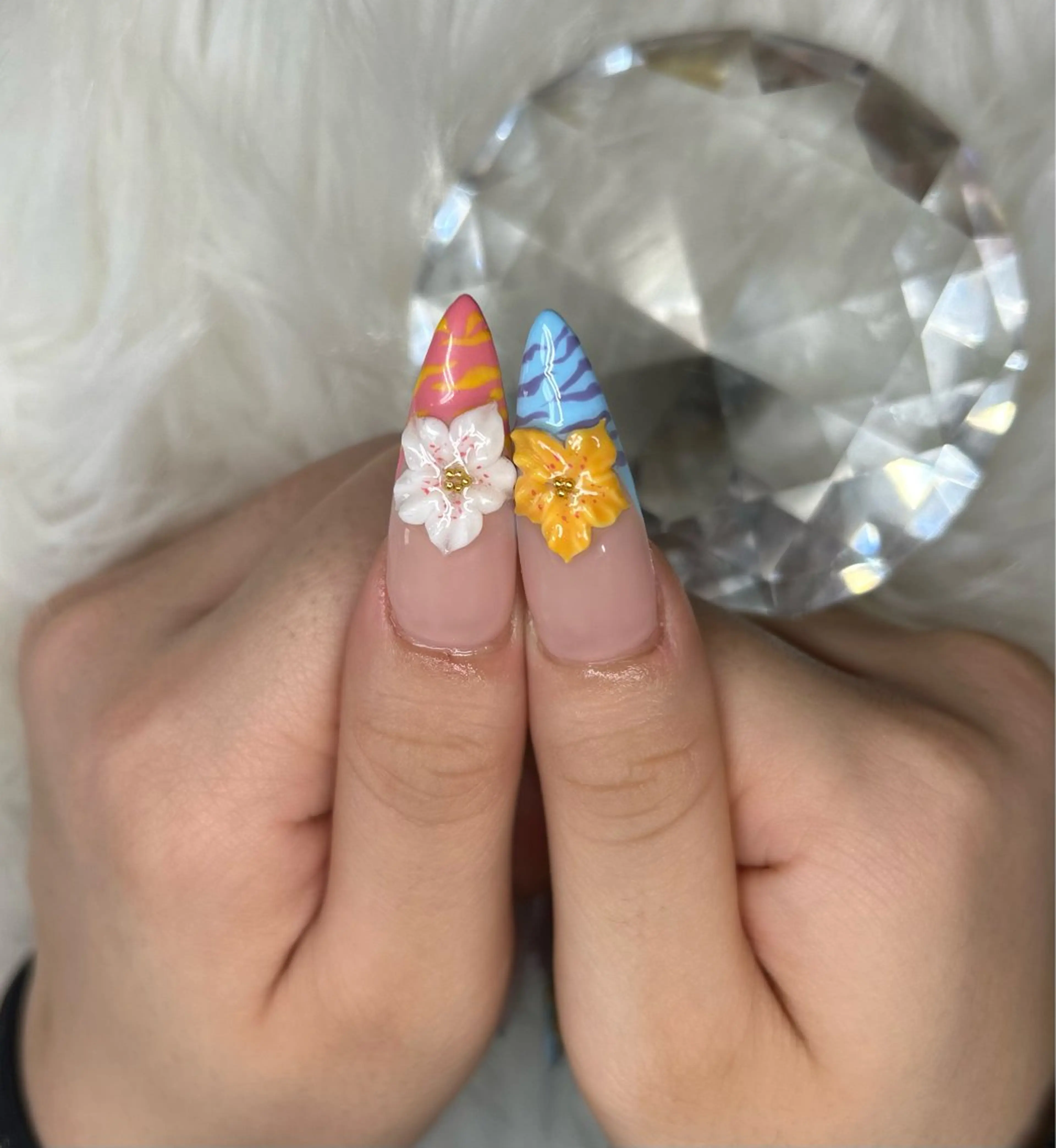 ネイル アートネイル オーロラネイル チークネイル 長さ出し フットネイル Chan nailsのネイルデザイン