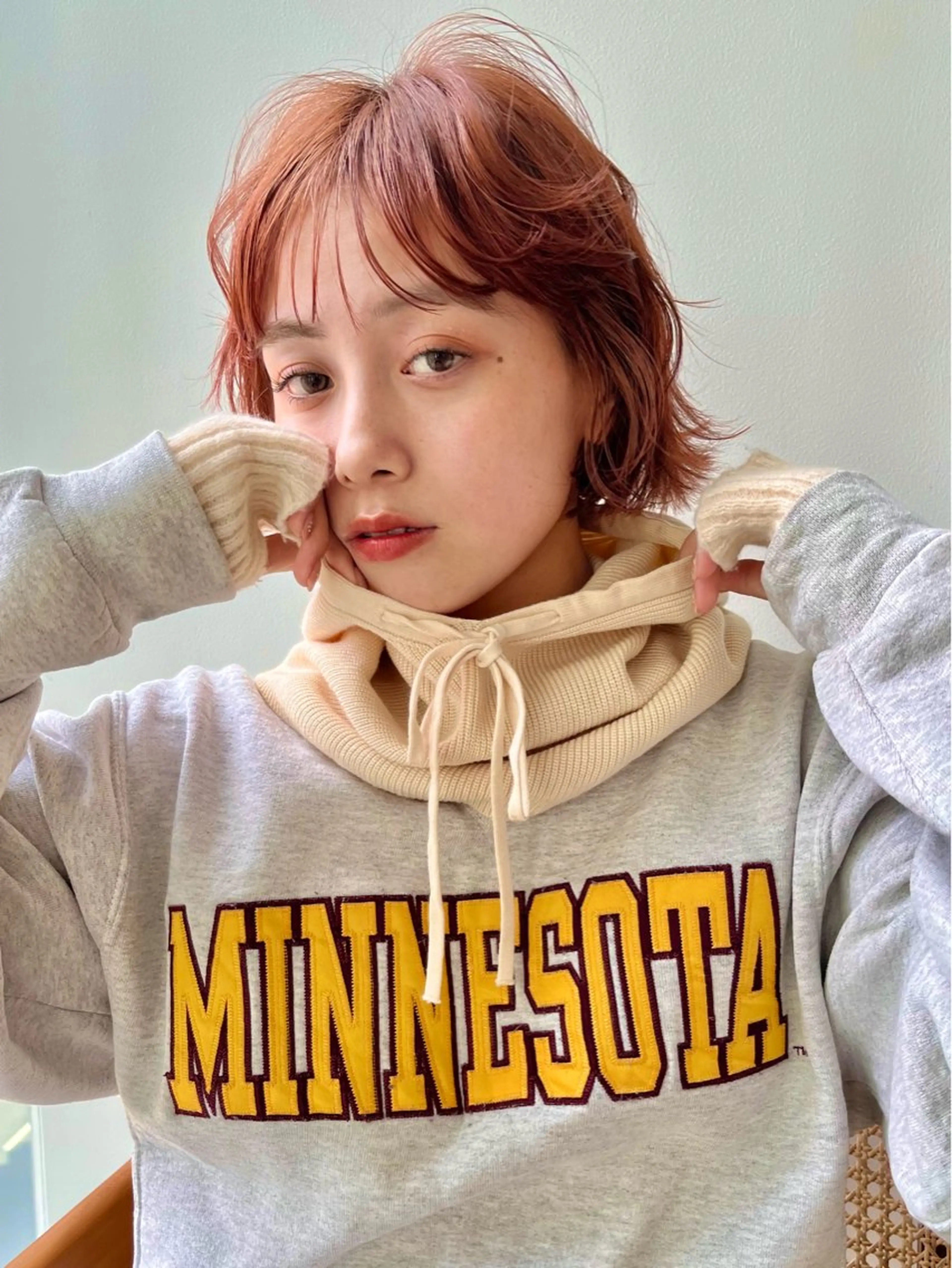 ミディアム オレンジブラウン December/ jingumae所属・【カットモデル募集】 yuzuのヘアスタイル