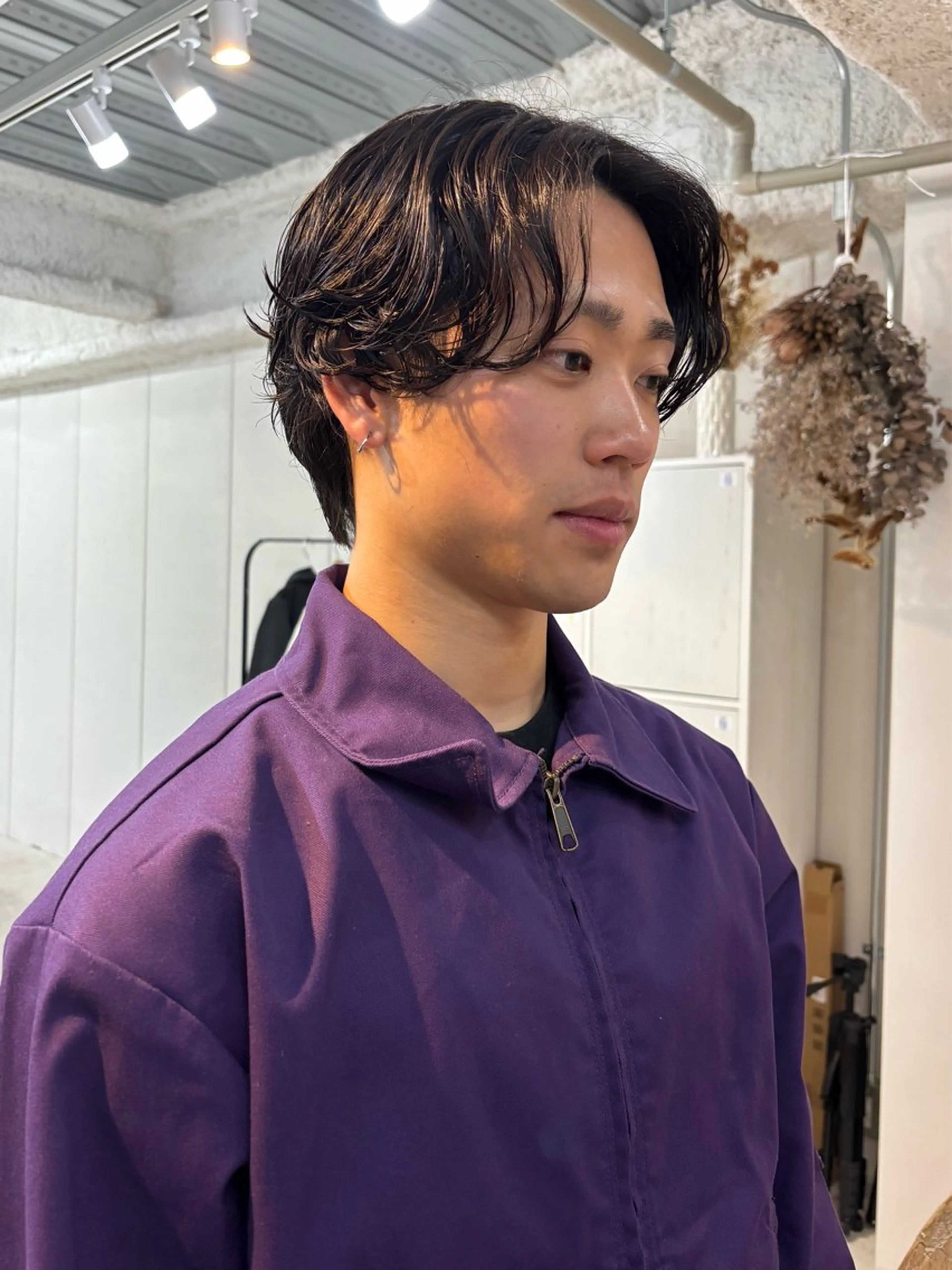 パーマ メンズ カット パーマ トリートメント 透明感カラー/パーマ /烏丸御池/寿々乃のヘアスタイル