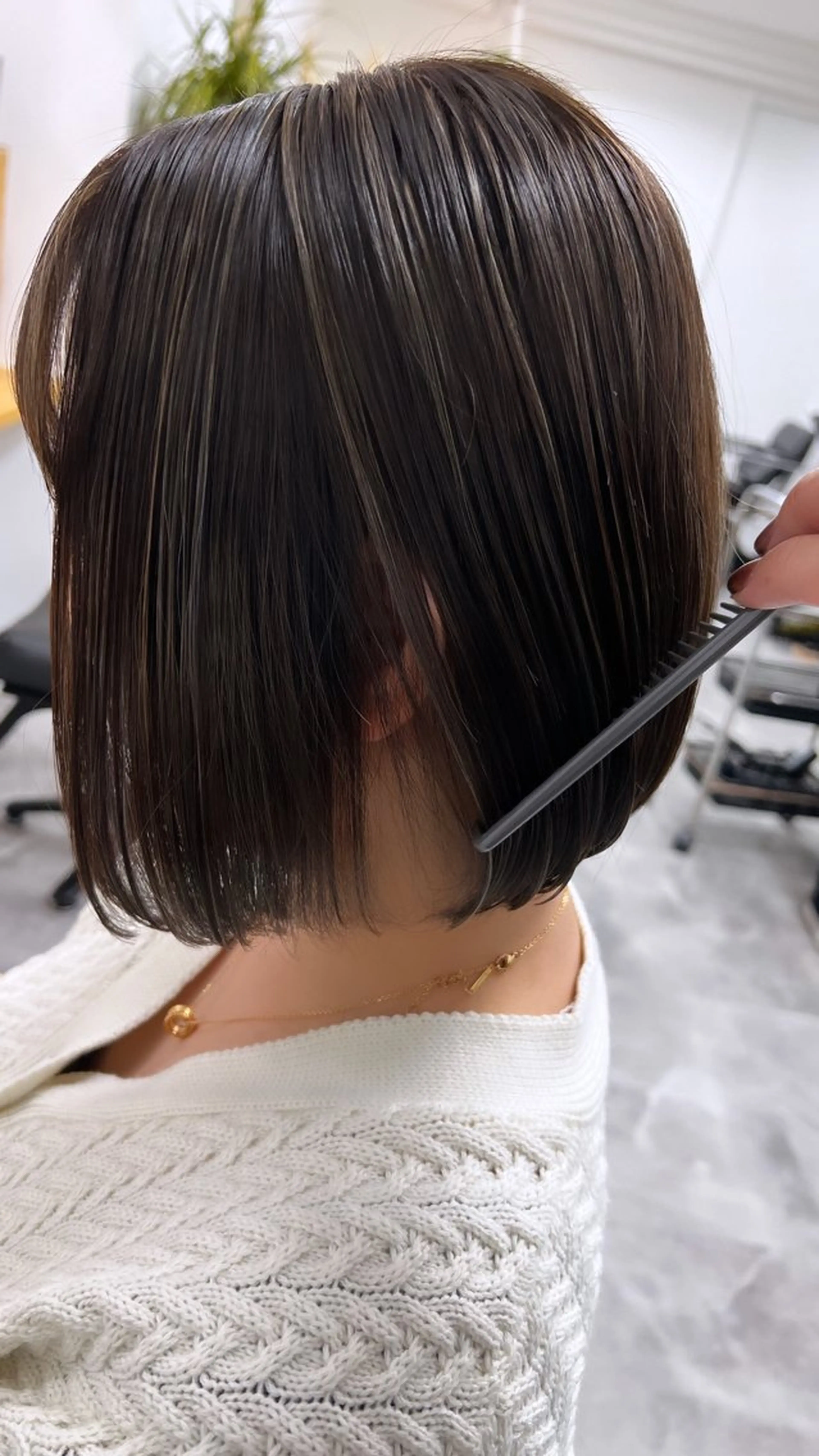 ミディアム カット ヘアカラー トリートメント 透明感/ ハイライト/竹中涼のヘアスタイル