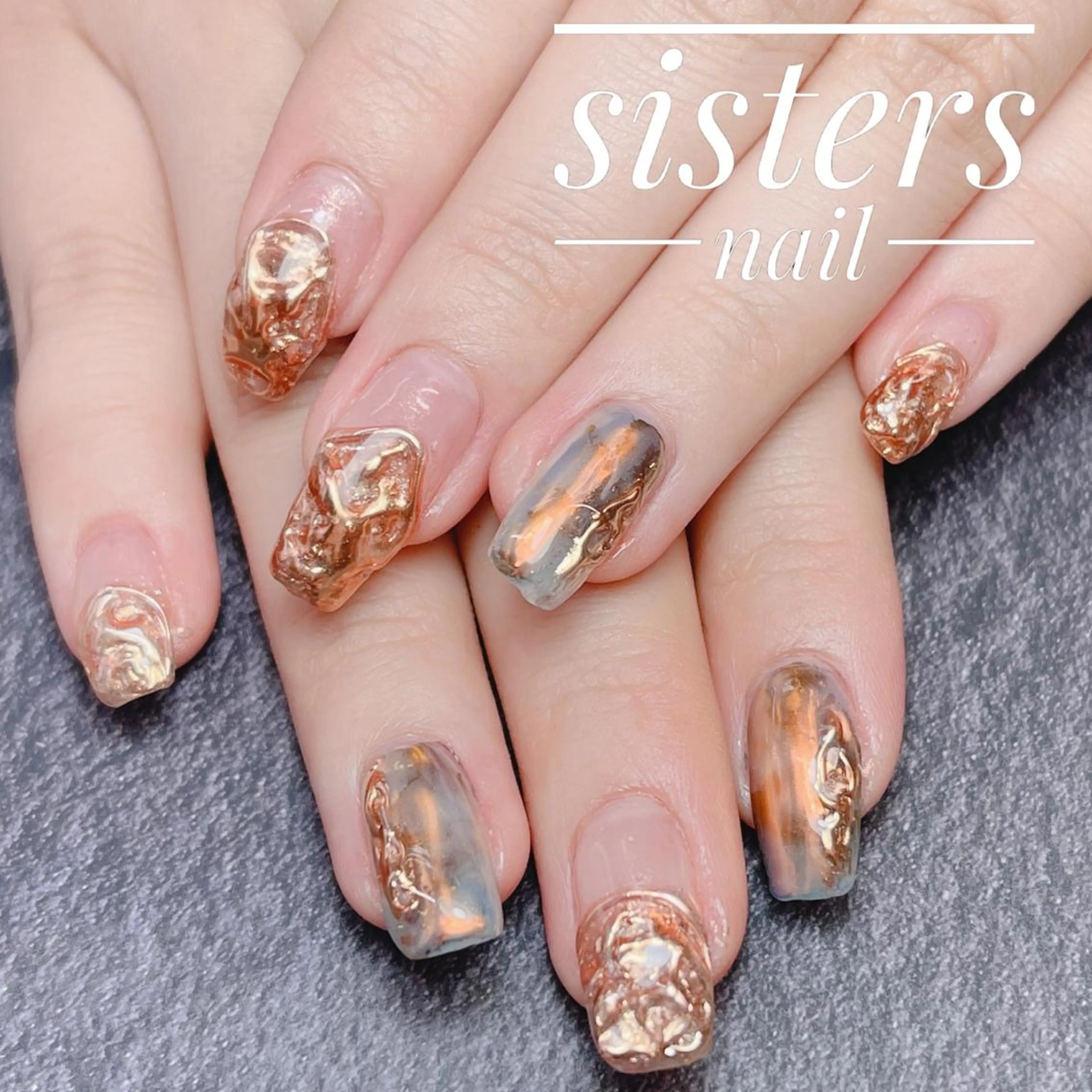 ネイル アートネイル オーロラネイル 大理石ネイル(マーブル) ミラーネイル ニュアンスネイル ハンドネイル ハンドケア sisters nail.fのネイルデザイン