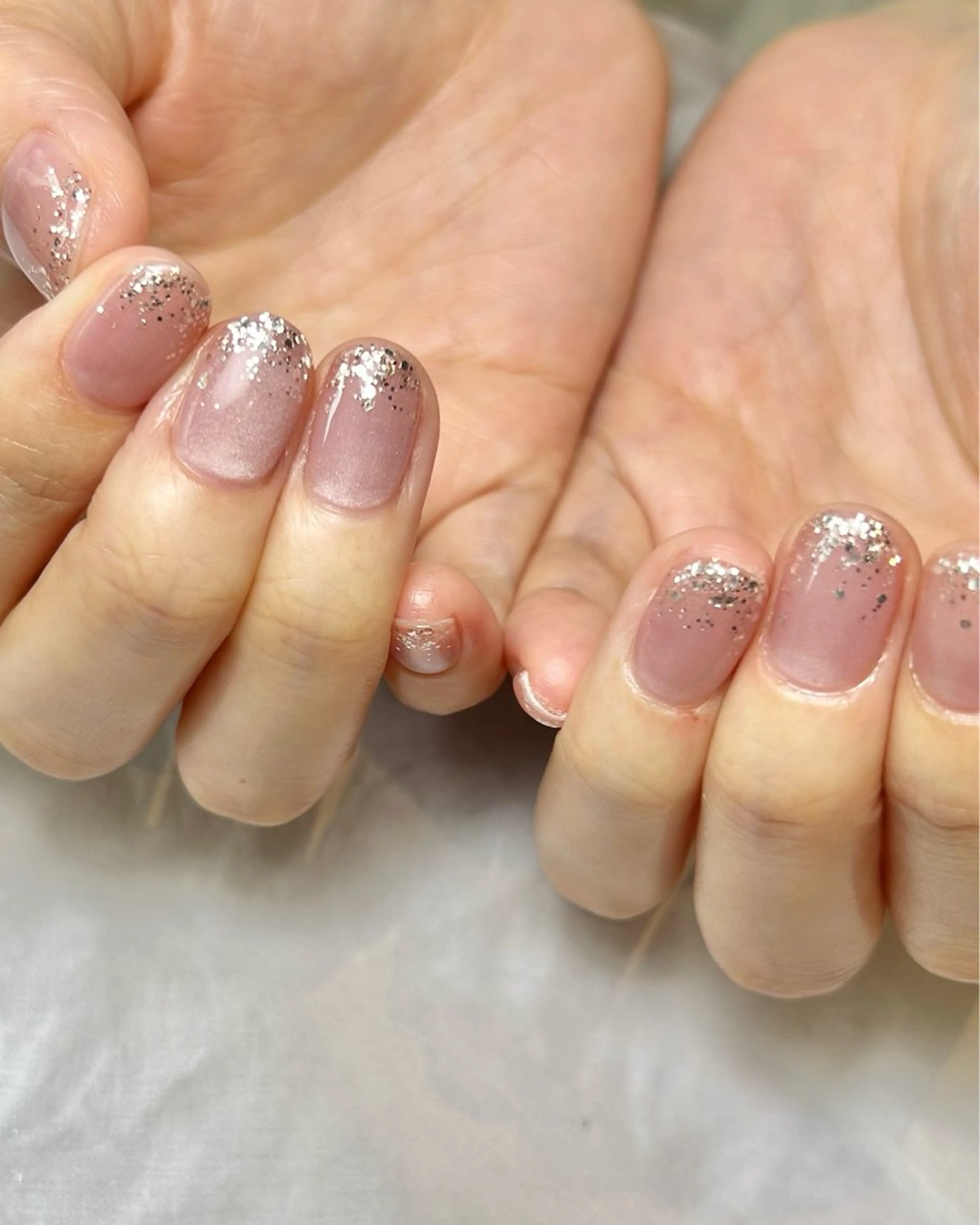 ネイル 持ち込み シルバー ハンドネイル Reflection marikoのネイルデザイン