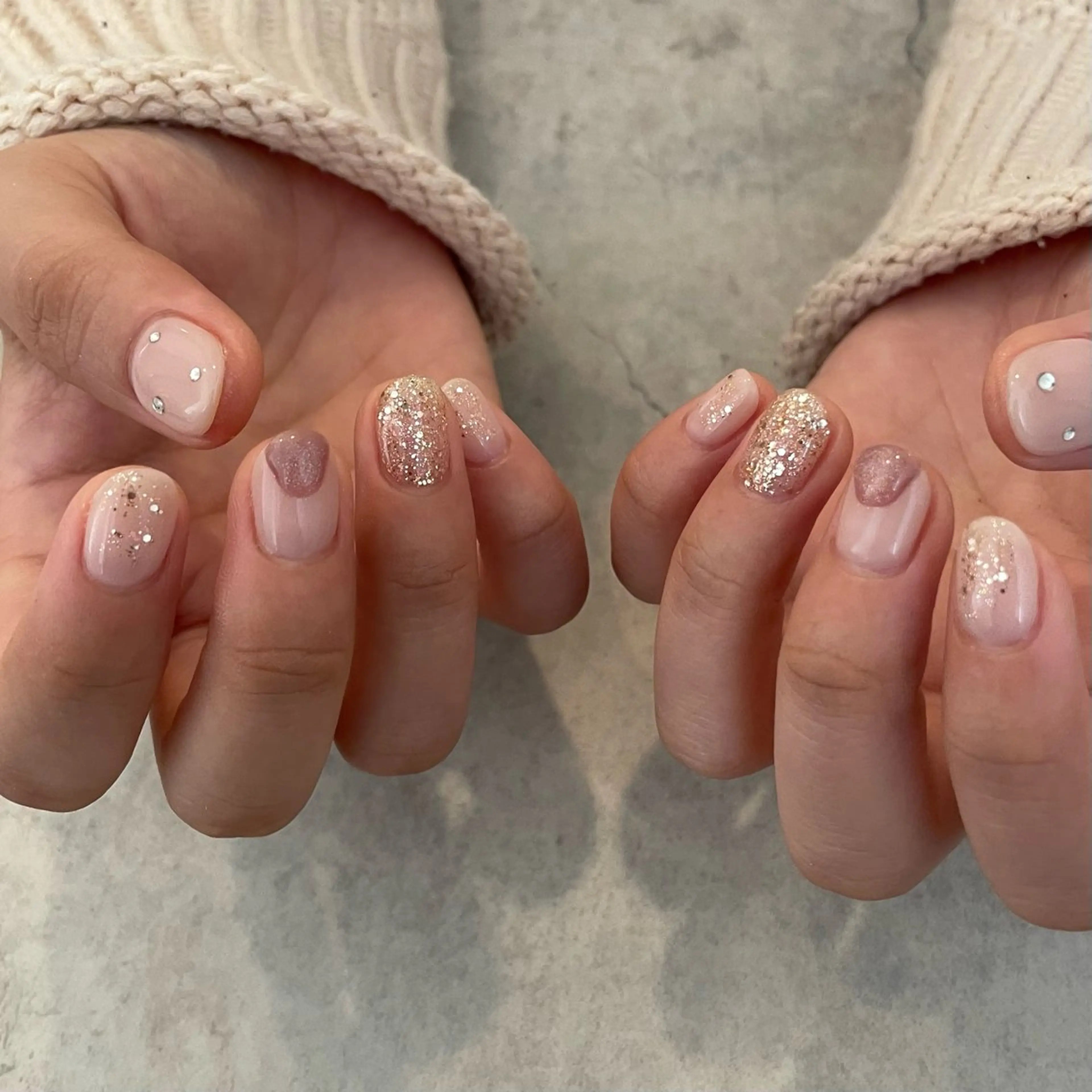 ネイル キラキラネイル シンプルネイル ハンドネイル roof nailのネイルデザイン