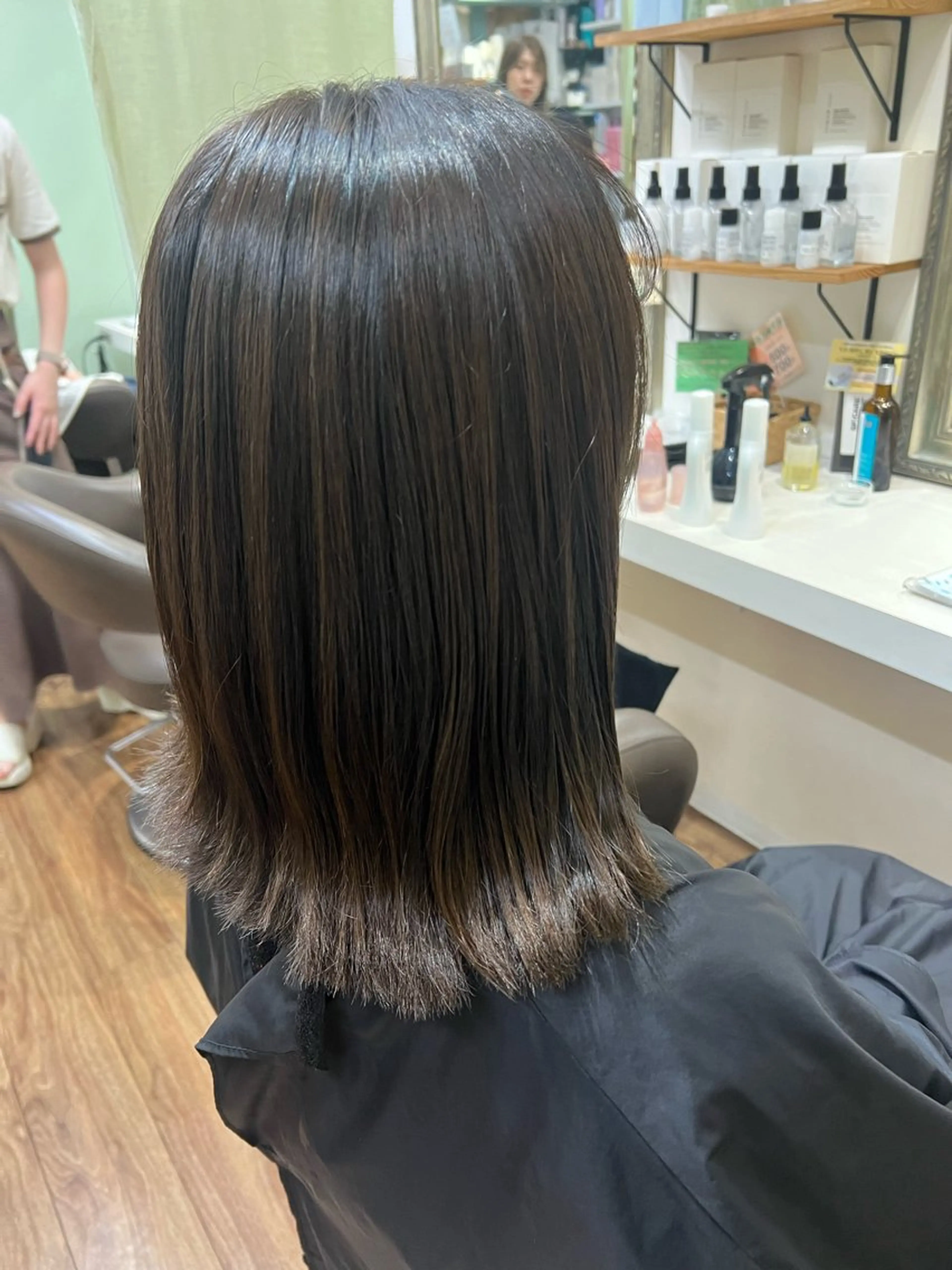 ミディアム 髪質改善 トリートメント 朝が楽になる艶髪縮毛 ✨中稲明梨のヘアスタイル