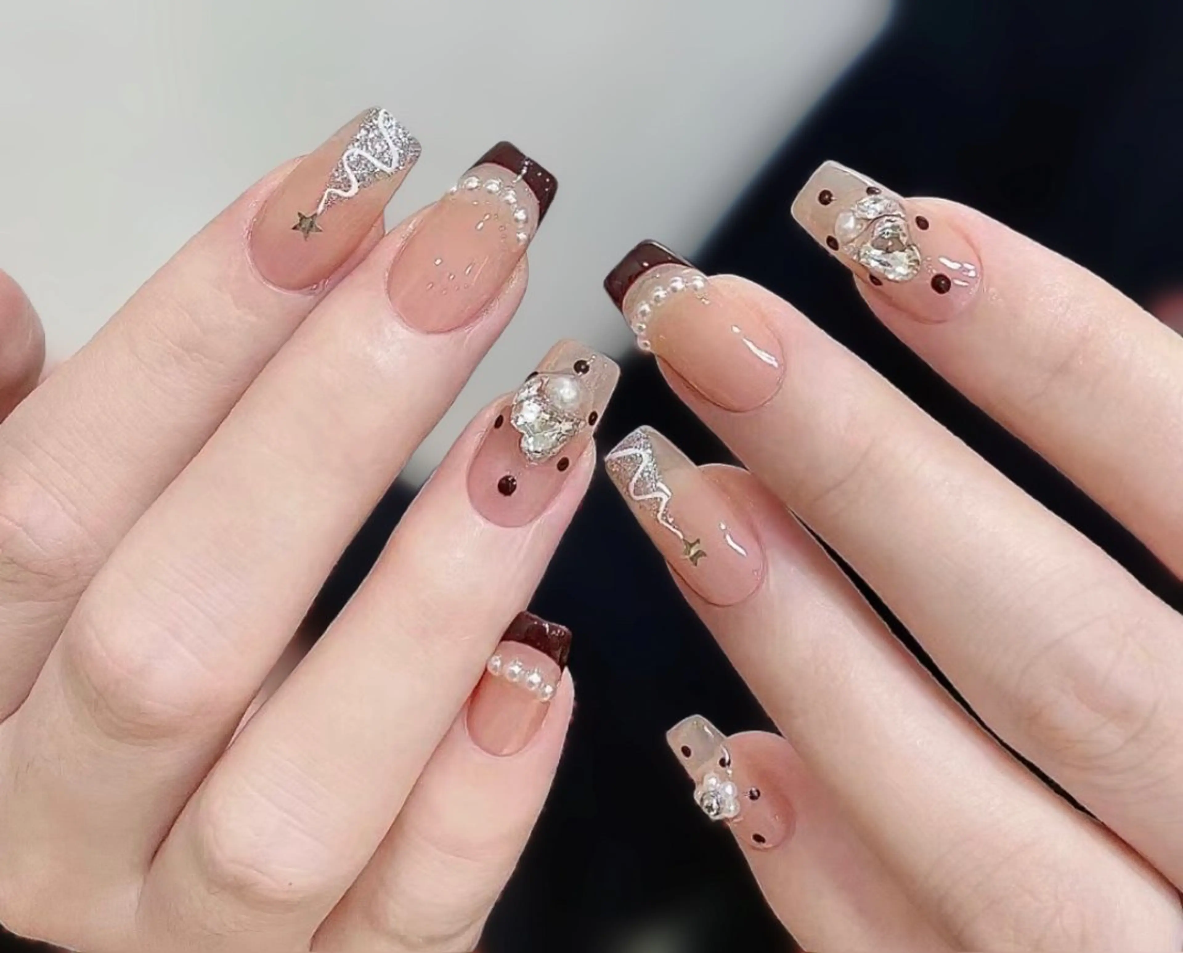 ネイル アートネイル チークネイル フレンチネイル ジェルネイル グリーン YK Beauty Salonのマツエク・マツパデザイン