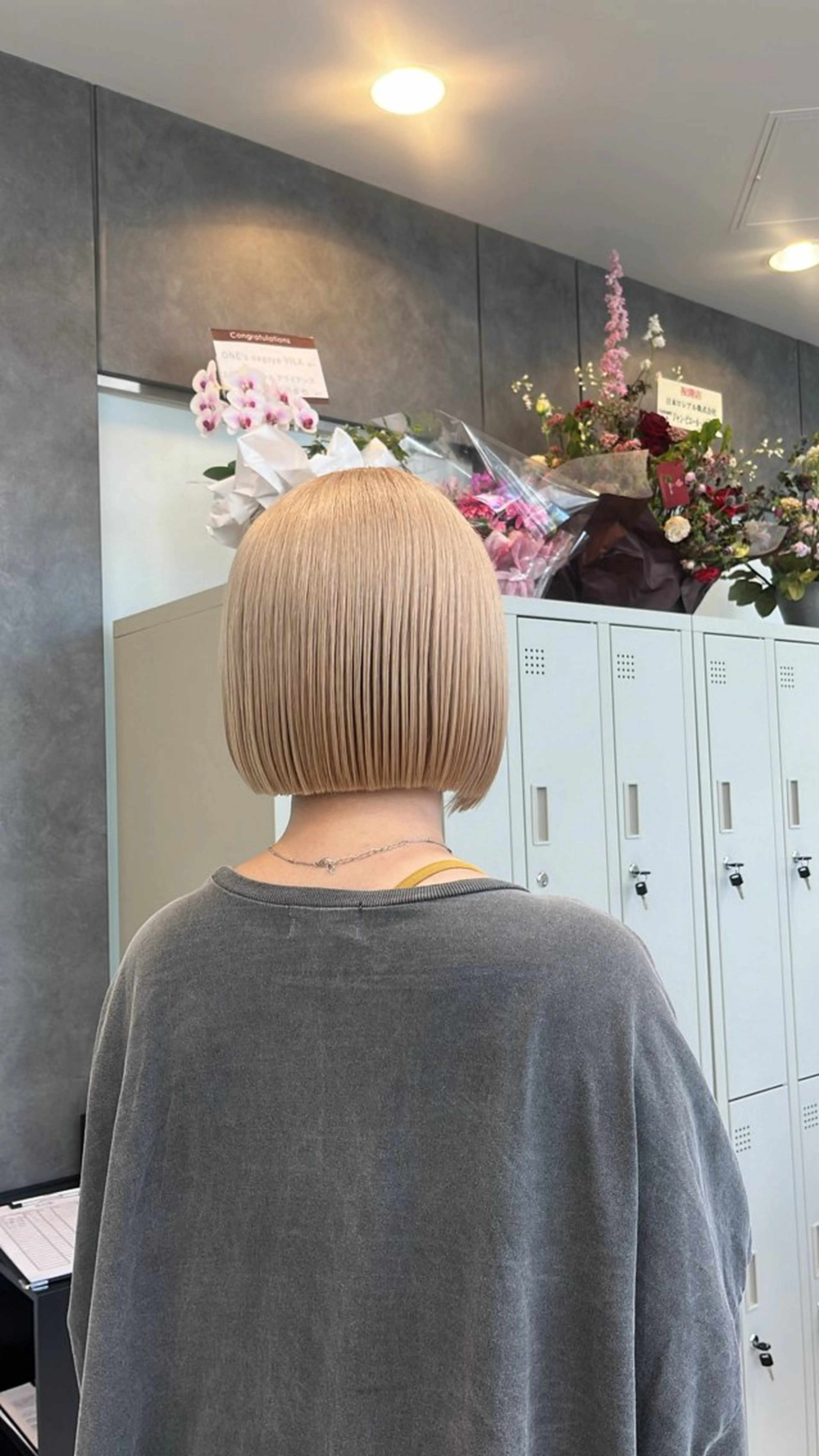 ショート カラー ハイトーン/透明感 髪質改善/rinaのヘアスタイル