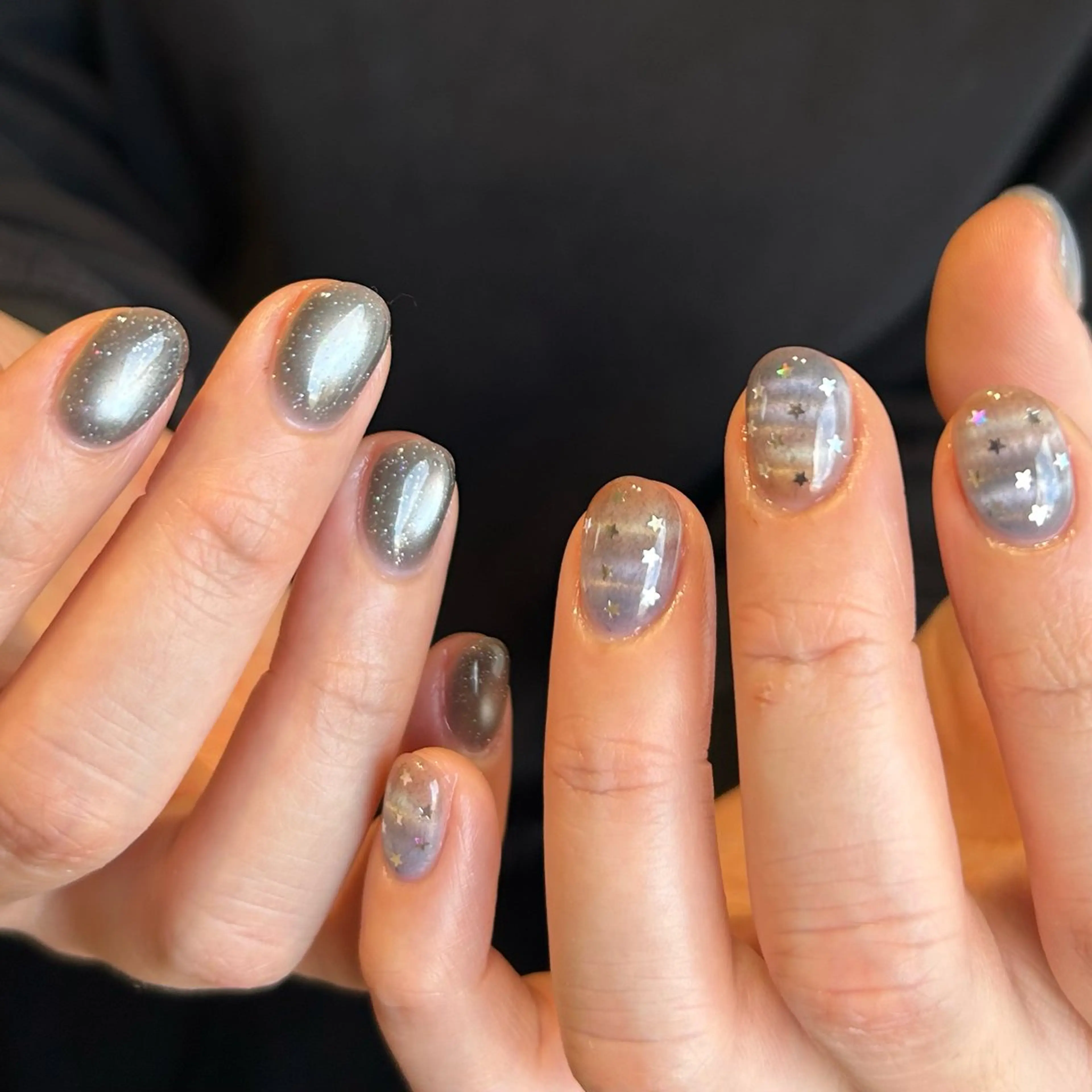 ネイル フラッシュネイル マグネットネイル ニュアンスネイル オフィスネイル ショートネイル ハンドネイル sufu. nail YUKIのネイルデザイン
