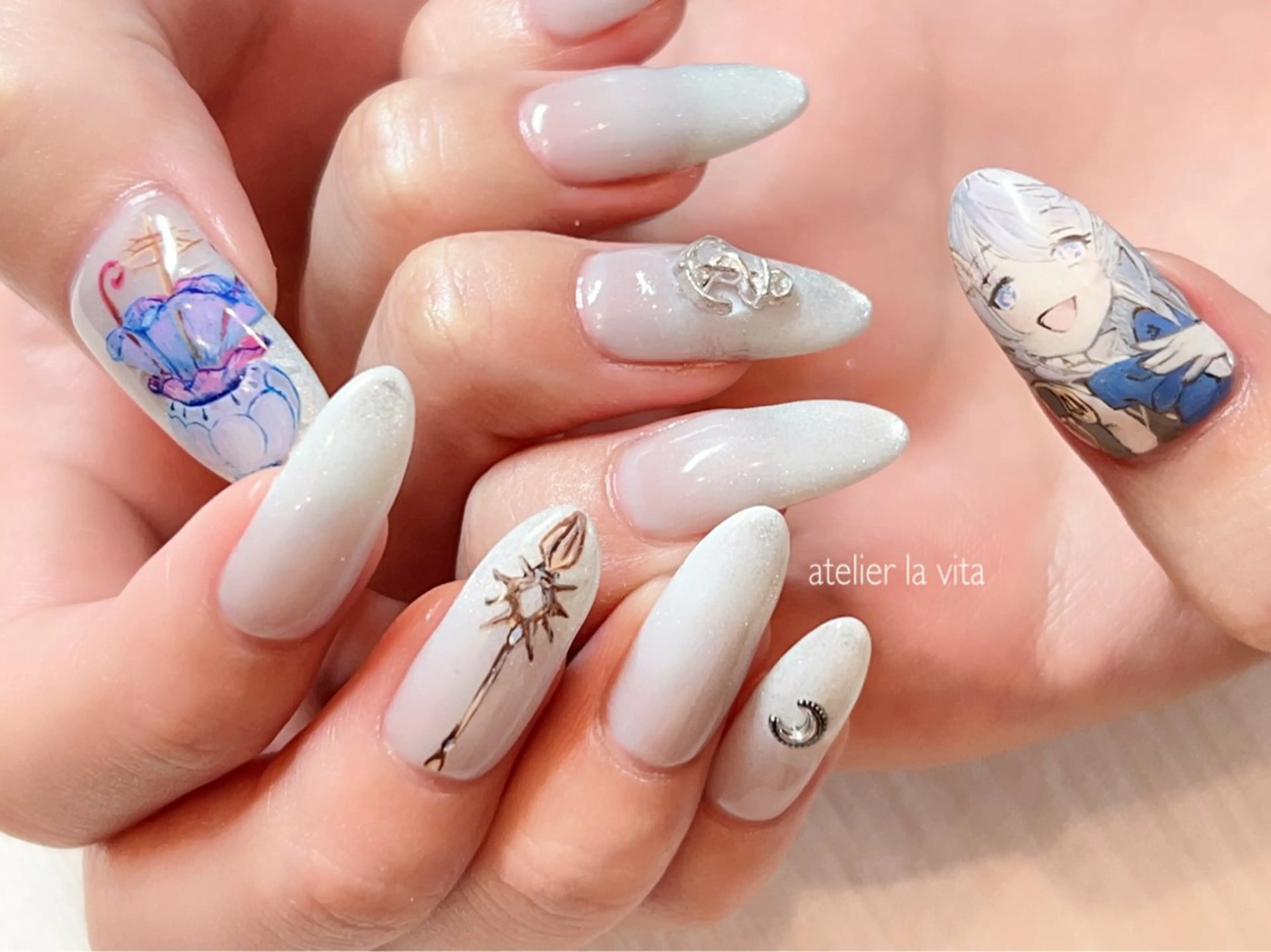 ネイル クリアネイル ジェルネイル グラデーション マグネットネイル ミラーネイル atelier la vita所属・lavita. mimuraのネイルデザイン