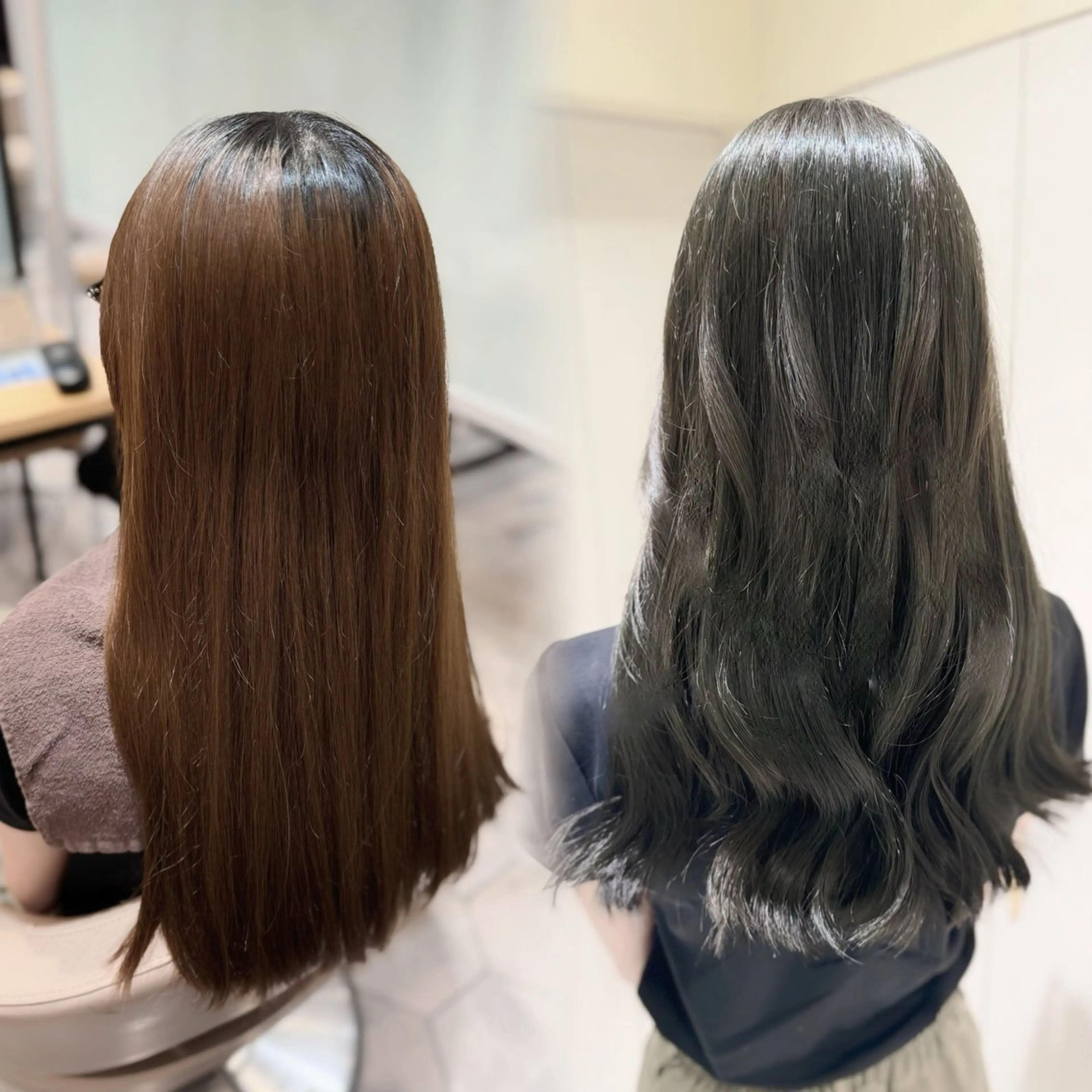 🩶ミニモ限定メニュー🩶赤み消し❕寒色系艶カラー💫+ハホニコトリートメント🪄の写真