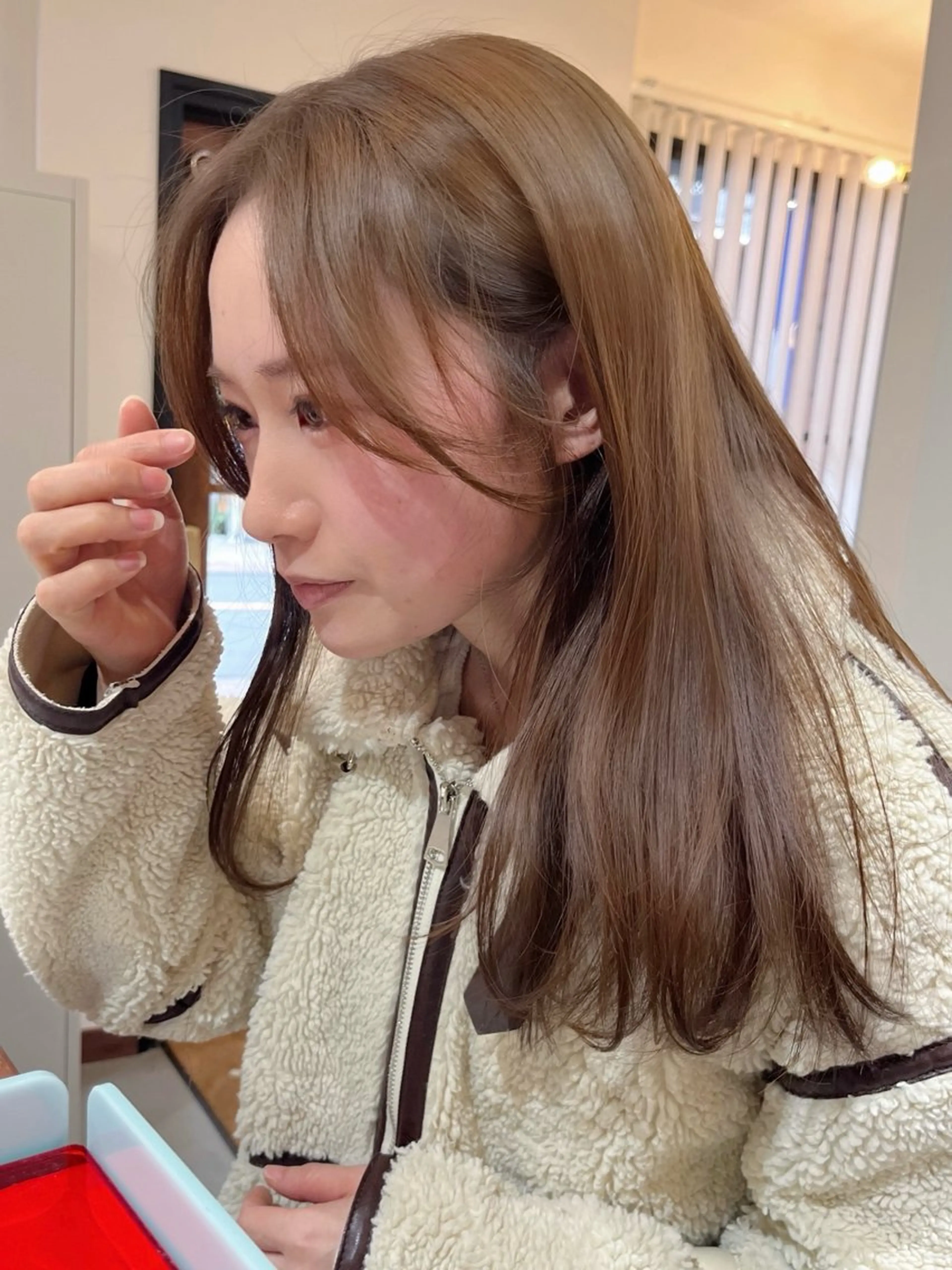 セミロング カラー ヘアカラー 透明感カラー♡ 岡部瑠里のヘアスタイル