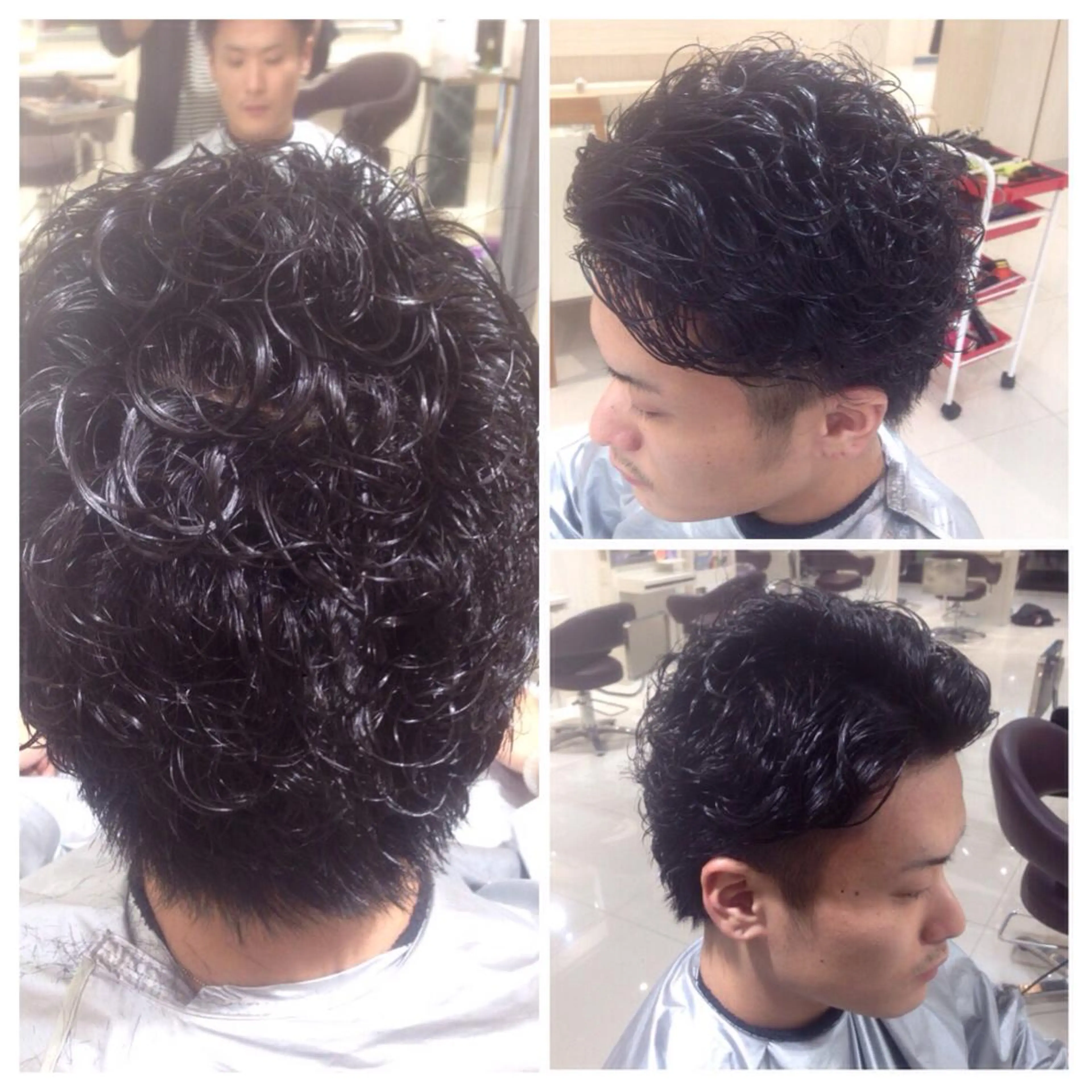 ショート パーマ メンズ メンズパーマ ツーブロック ✨艶髪✨透明感✨ 山内大樹のヘアスタイル