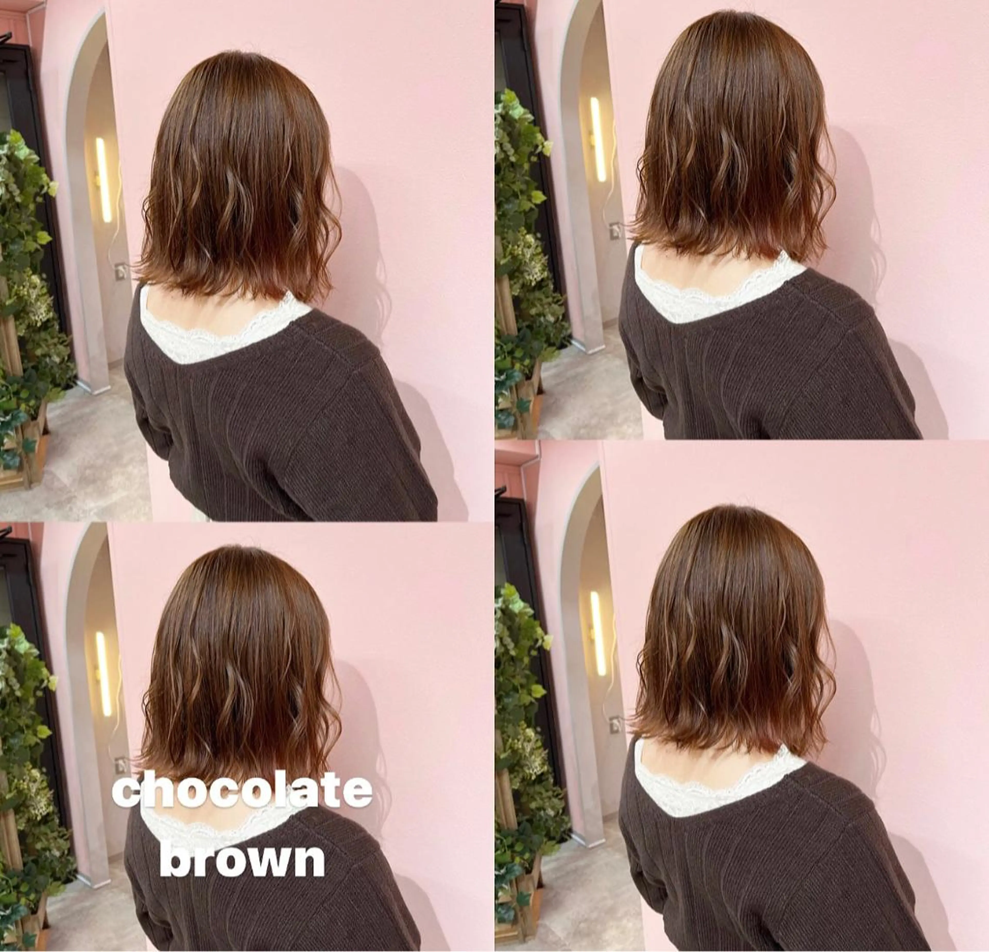 ミディアム カラー ブラウンカラー チョコレートブラウン RIYA❤︎ Aujuaソムリエのヘアスタイル