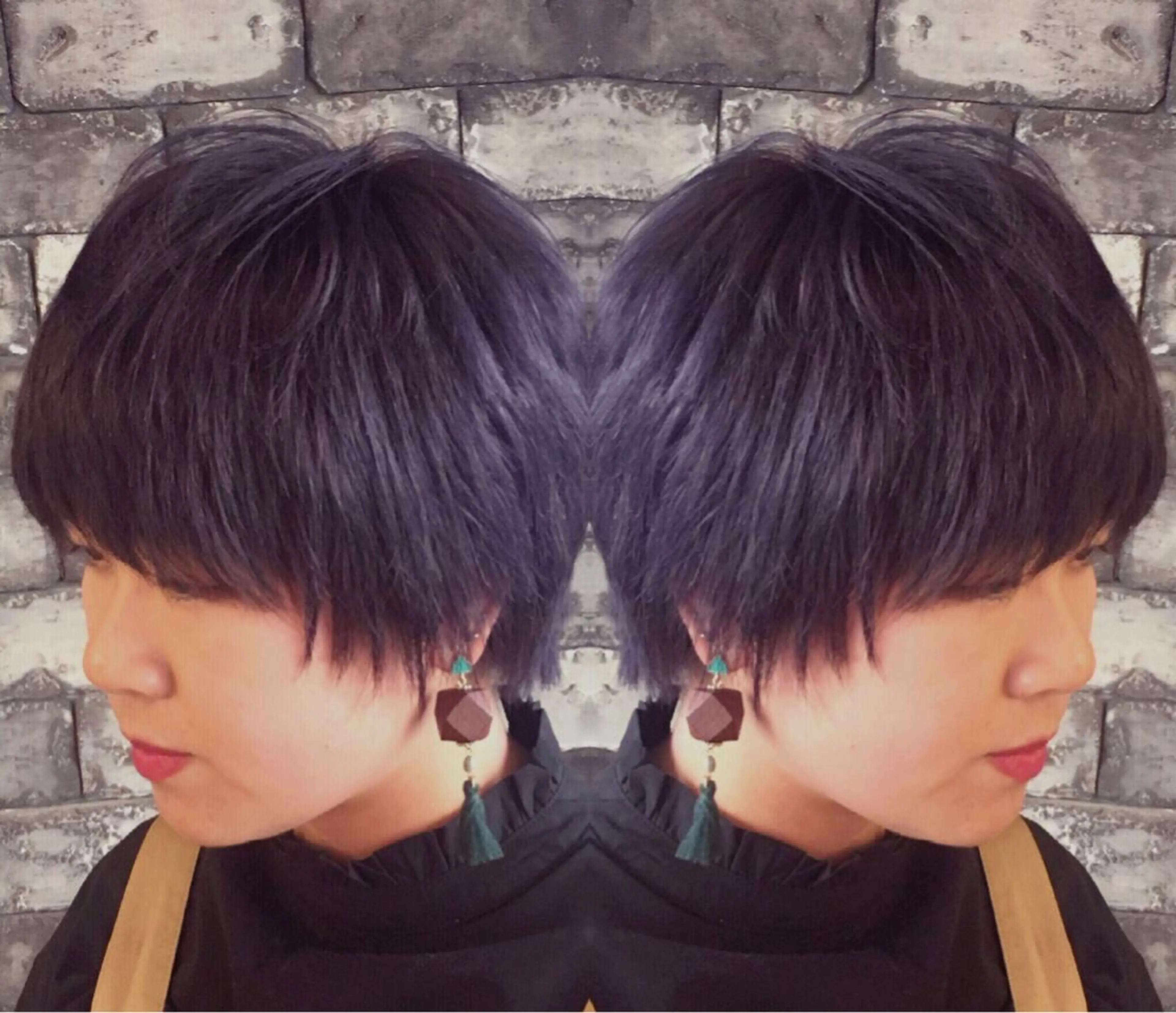 ショート パープルカラー 外国人風カラー レイヤーカット ショートヘア ヘアカラー トリートメント ヘアセット ❤️千葉県代表❤️ 店長❤️柿本翔一朗のヘアスタイル