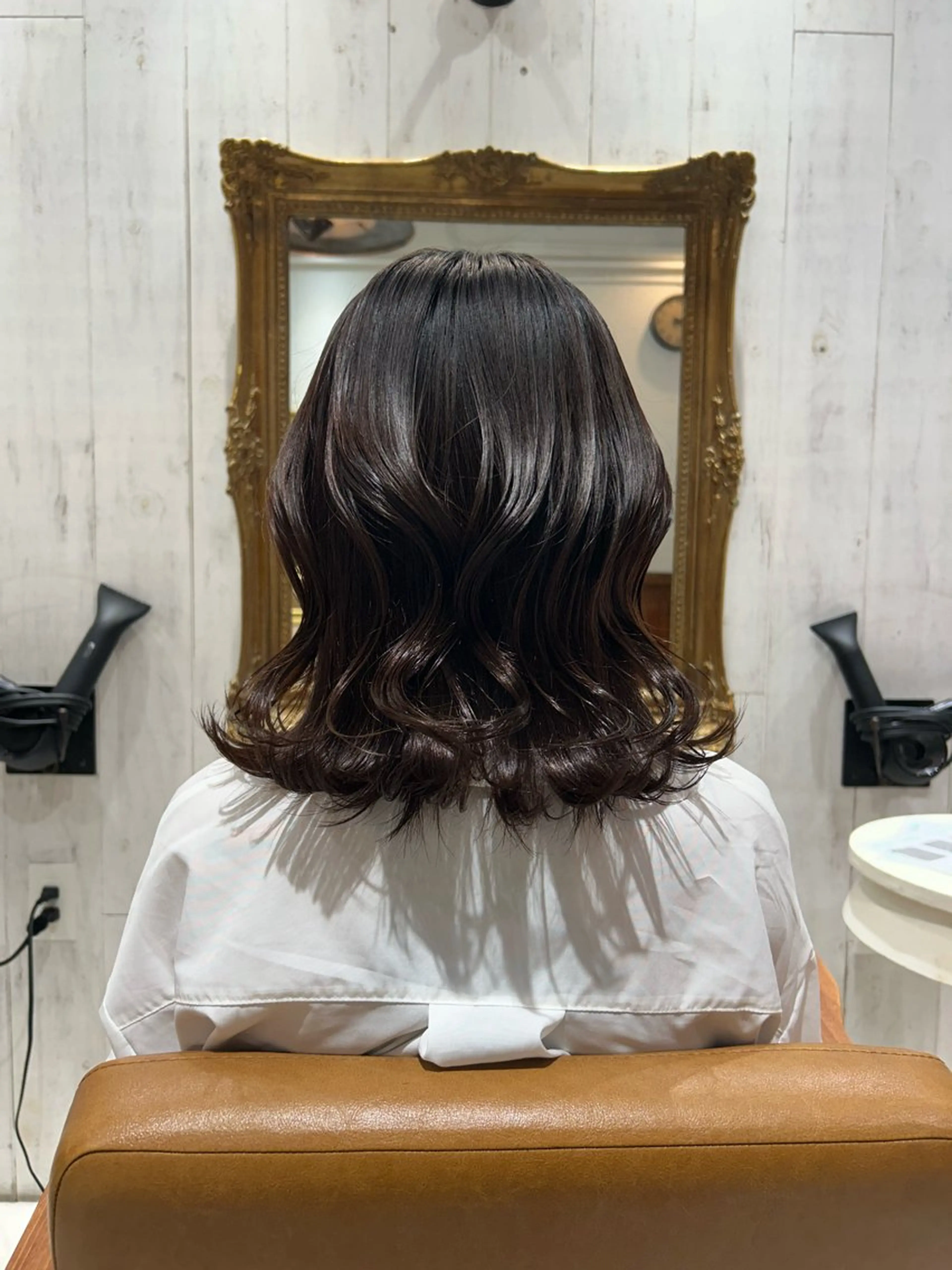 ミディアム カラー ブラウンカラー ココアブラウン ヘアカラー re view 日和のヘアスタイル