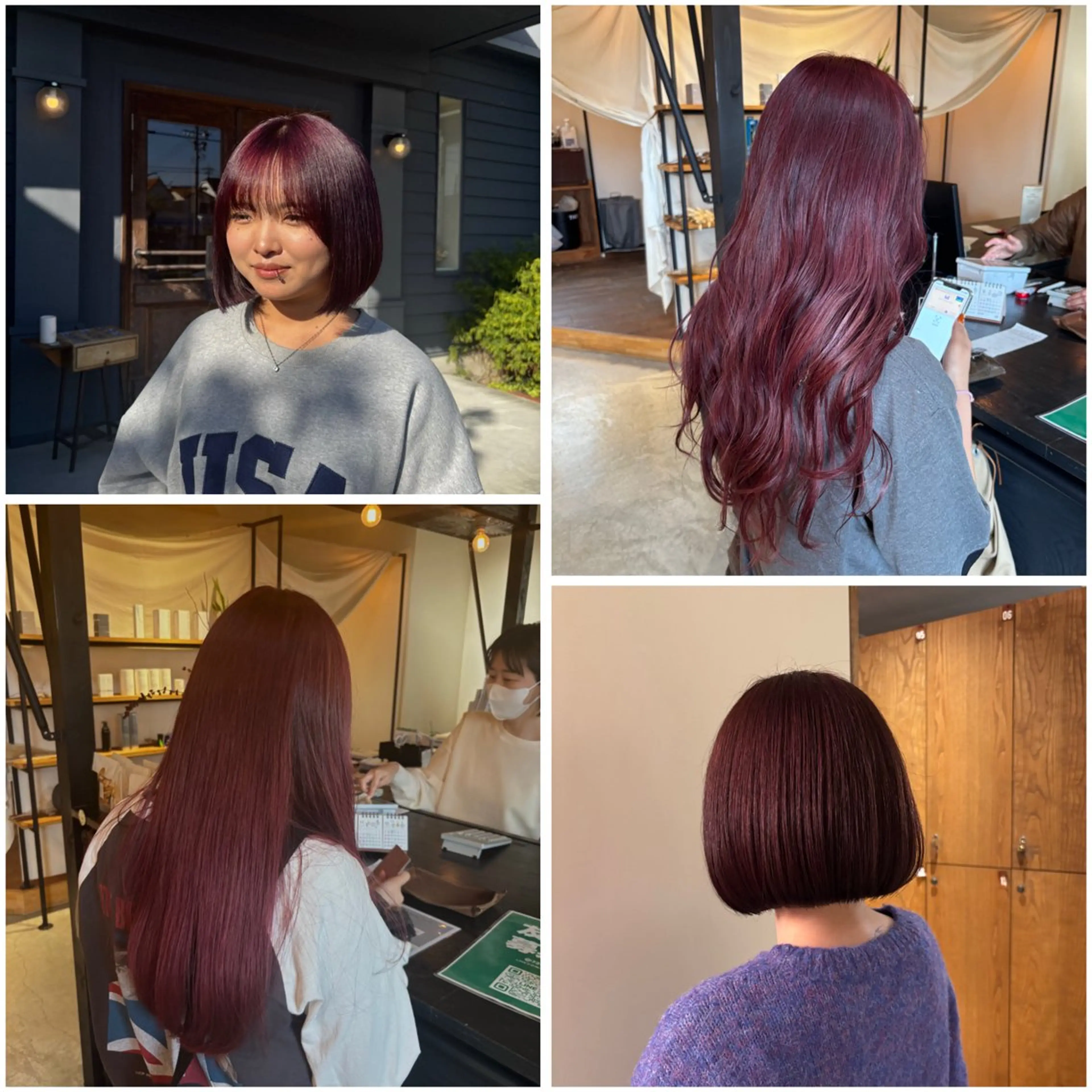 ロング カラー ヘアカラー 暖色カラー／ボブ／ 酸性ストレート／羽菜のヘアスタイル