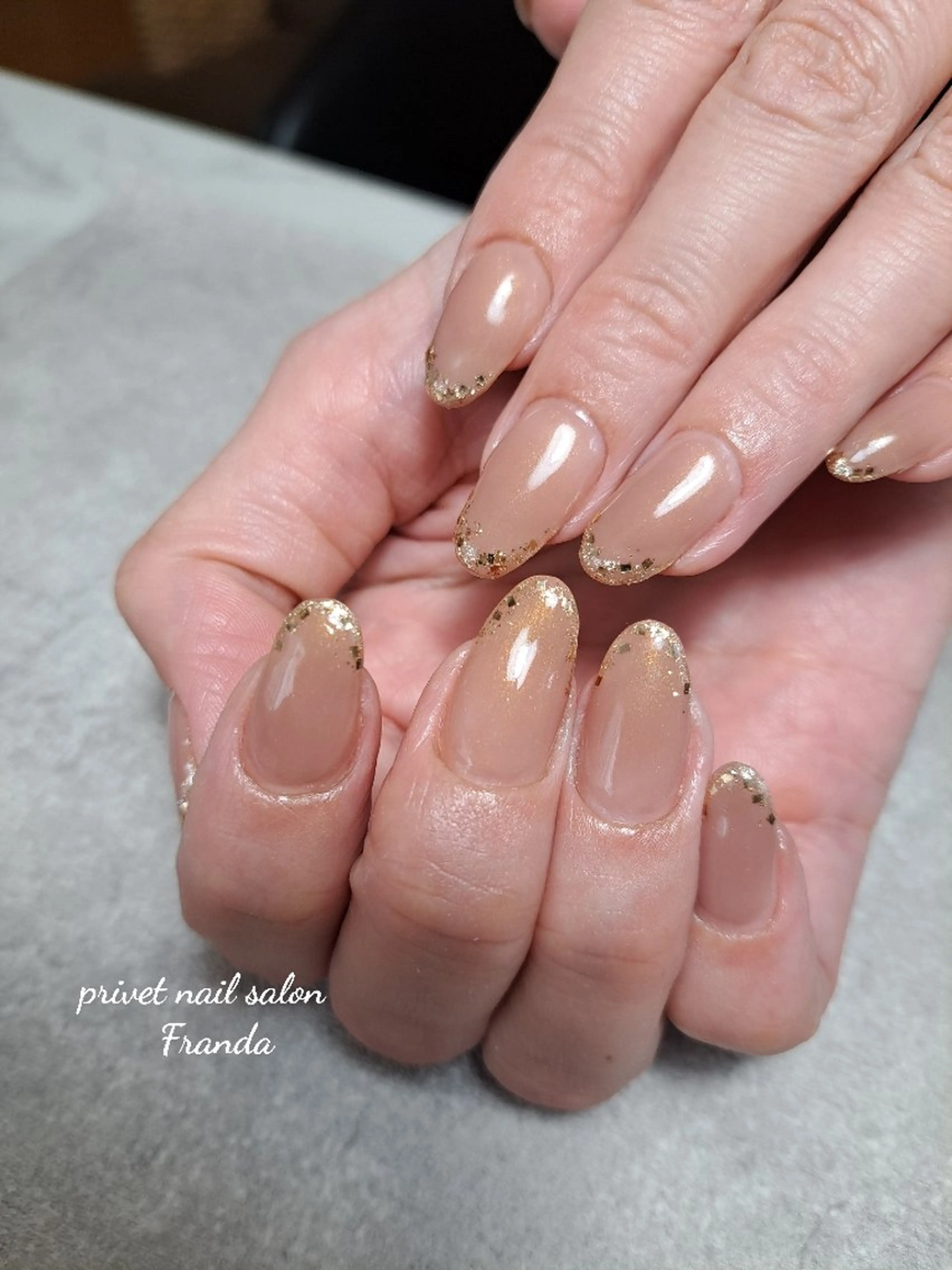 ネイル ゴールド ラメ(グリッター) ハンドネイル Franda ✾のネイルデザイン
