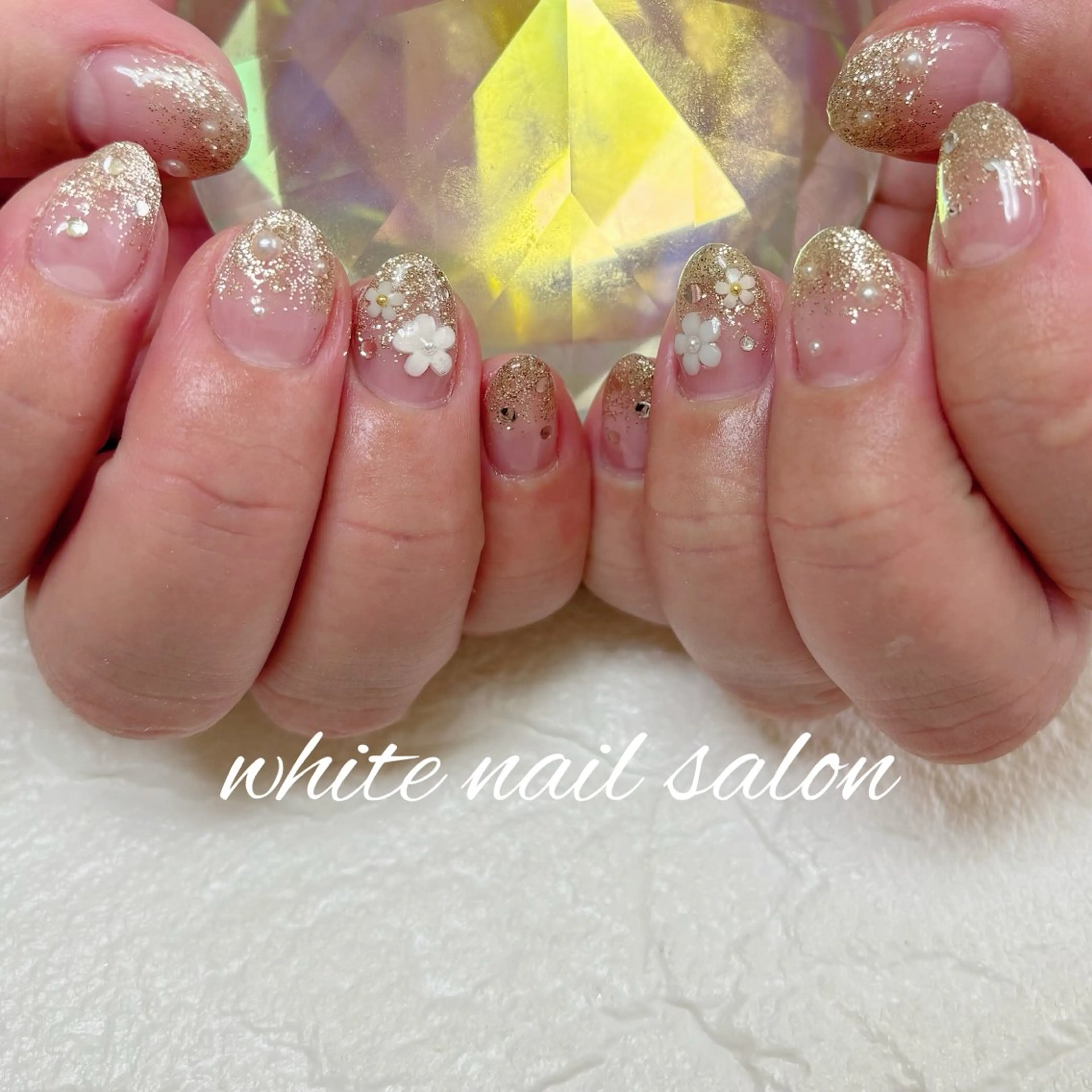 ネイル フットネイル ホワイト ハンドネイル white nail salonのネイルデザイン