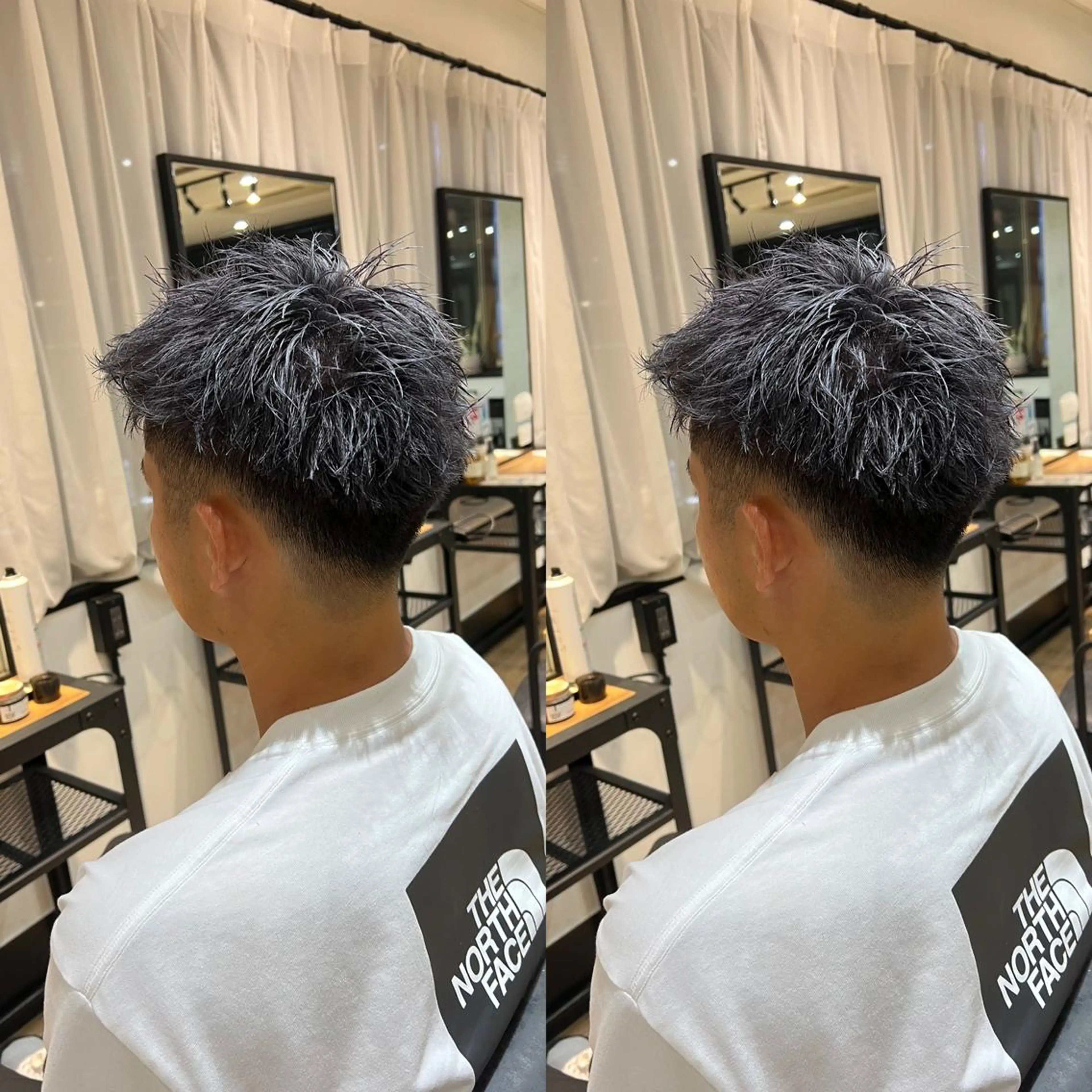 ショート カラー メンズ カット ヘアカラー センターパート ／植田のヘアスタイル