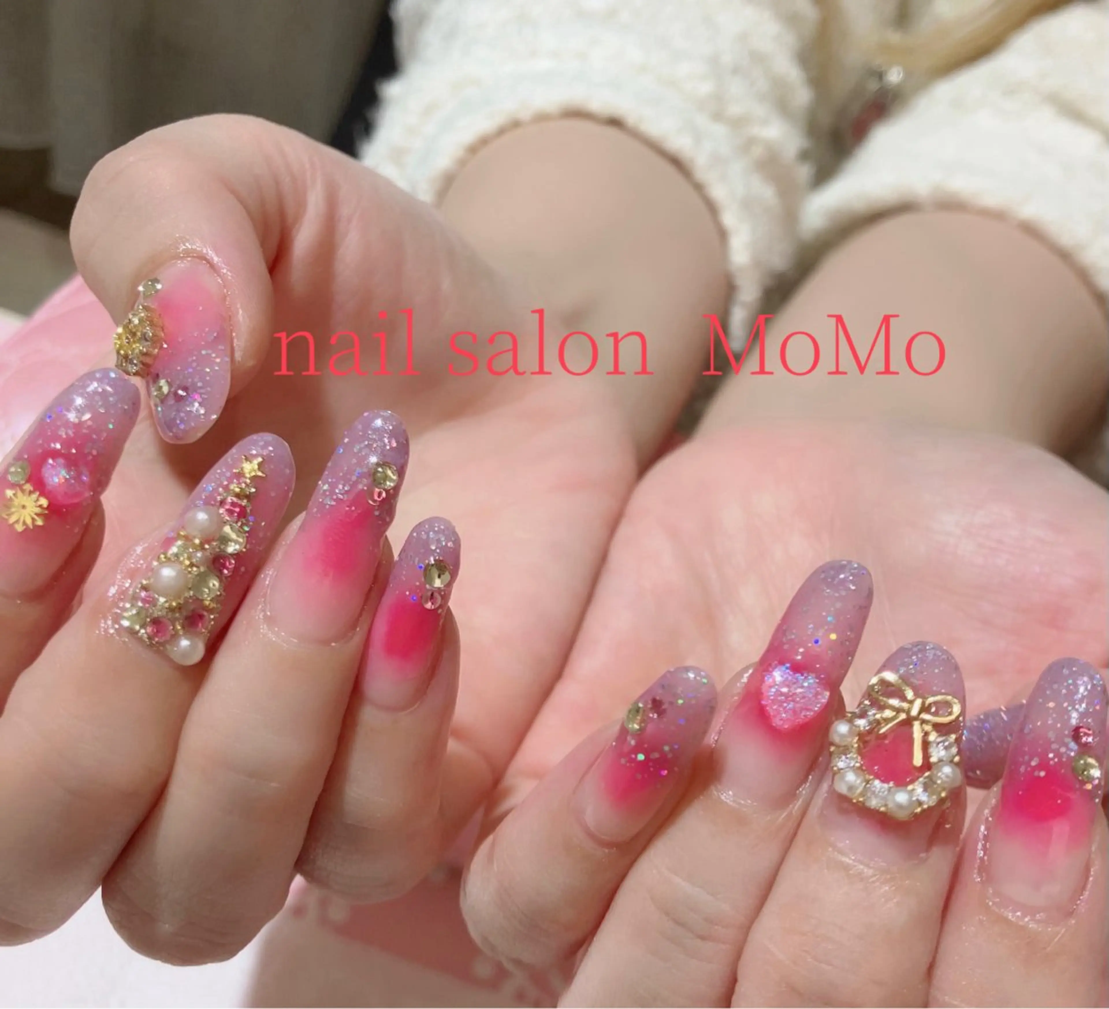 ネイル チークネイル ラメ(グリッター) ラメグラデーション nail salon  MoMo所属・nail salon MoMoのネイルデザイン