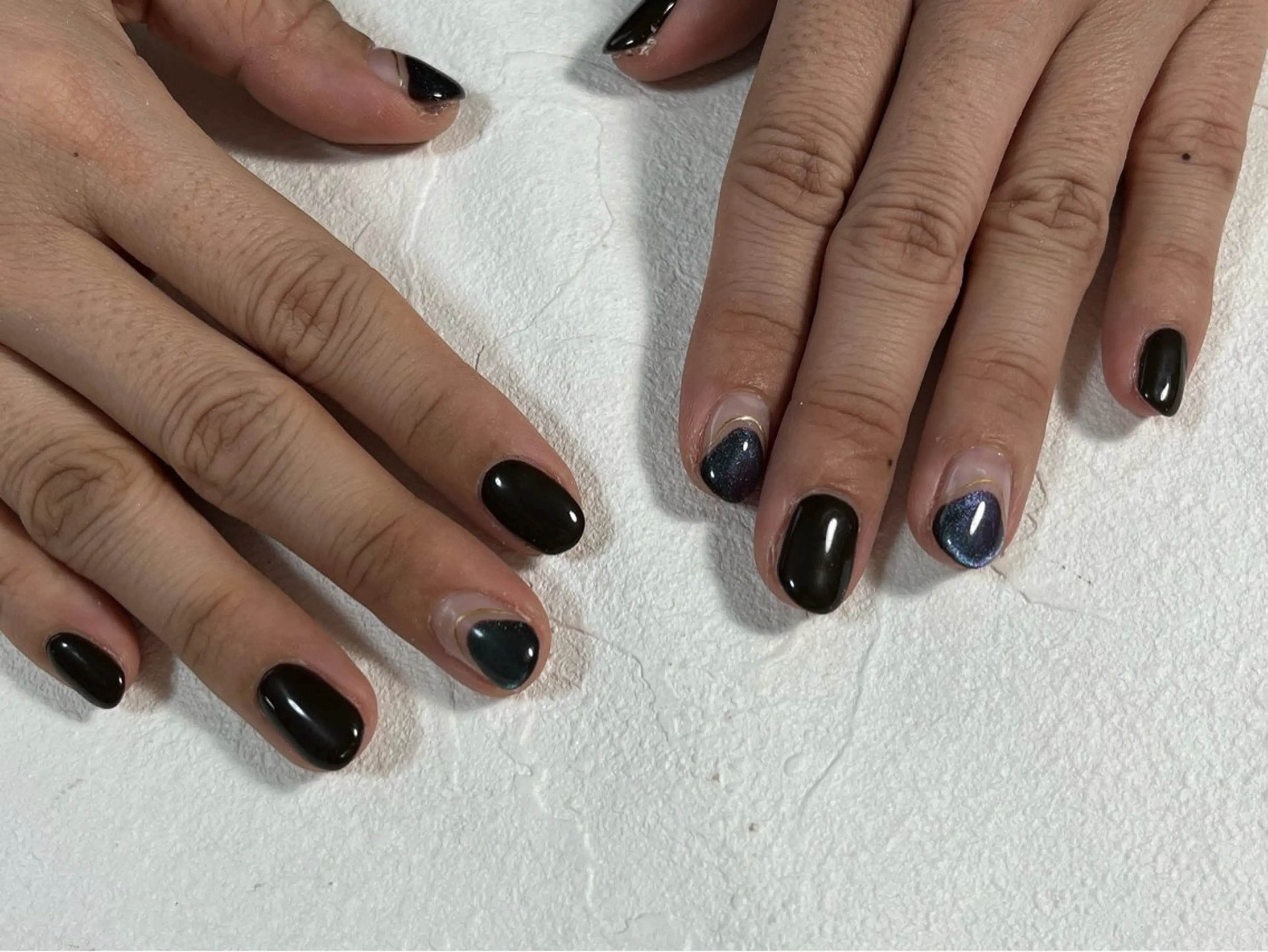 ネイル オーロラネイル フットネイル フレンチネイル ジェルネイル 韓国ネイル ハンドネイル kiki nail たまプラーザのネイルデザイン