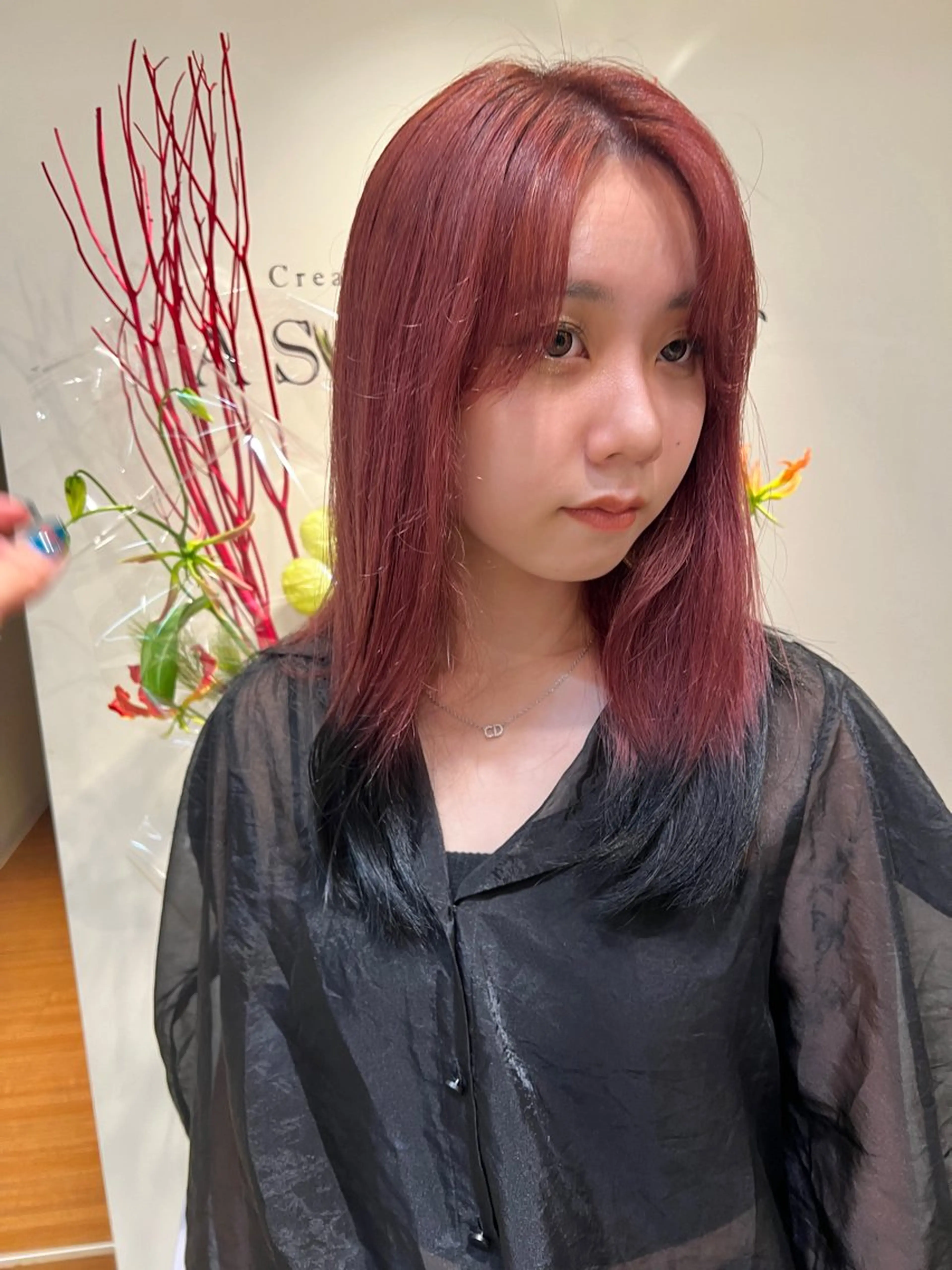 セミロング カラー 全国1位🥇世界5位 小野田　礼花のヘアスタイル