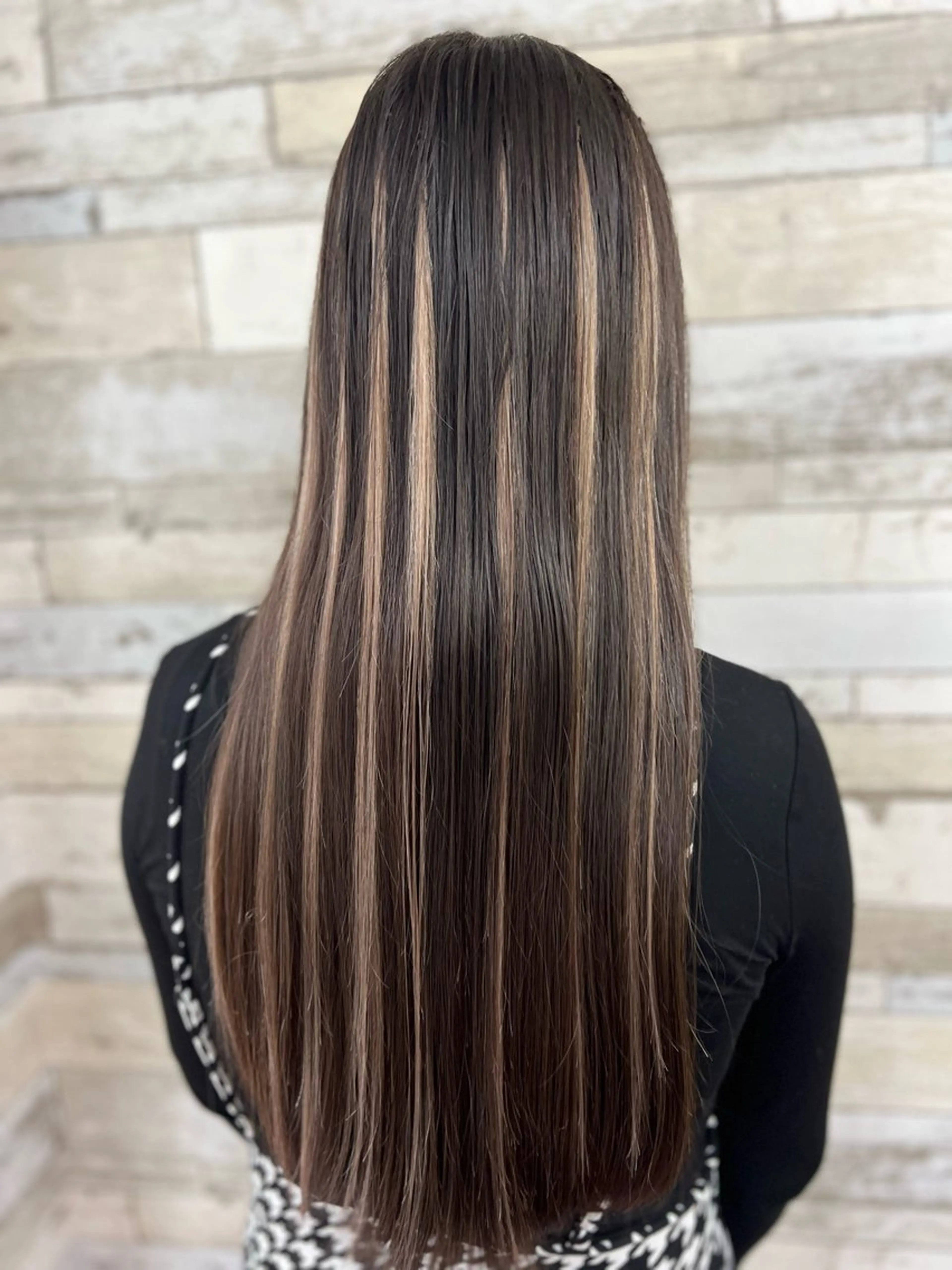 ロング 編み込みエクステ エクステ ハイライト B-W ⭐️REIKOのヘアスタイル