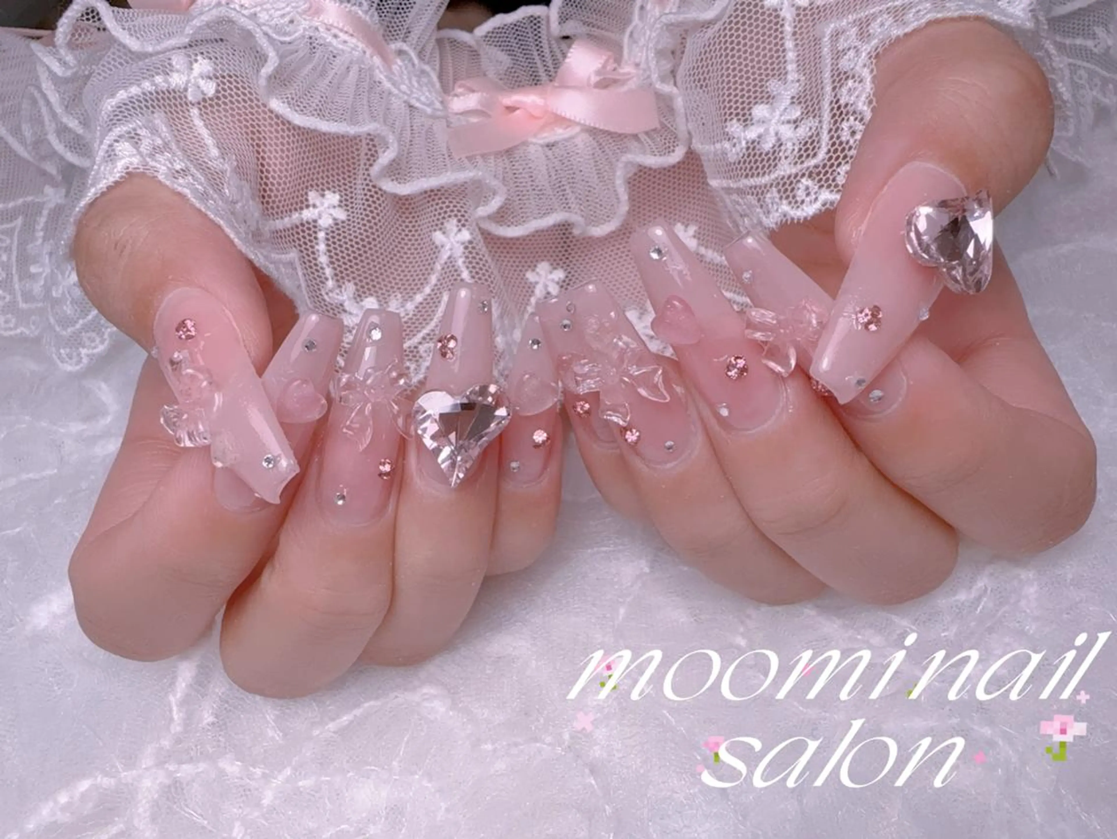 セミロング ハンドネイル 長さだし専門店 Moominのネイルデザイン