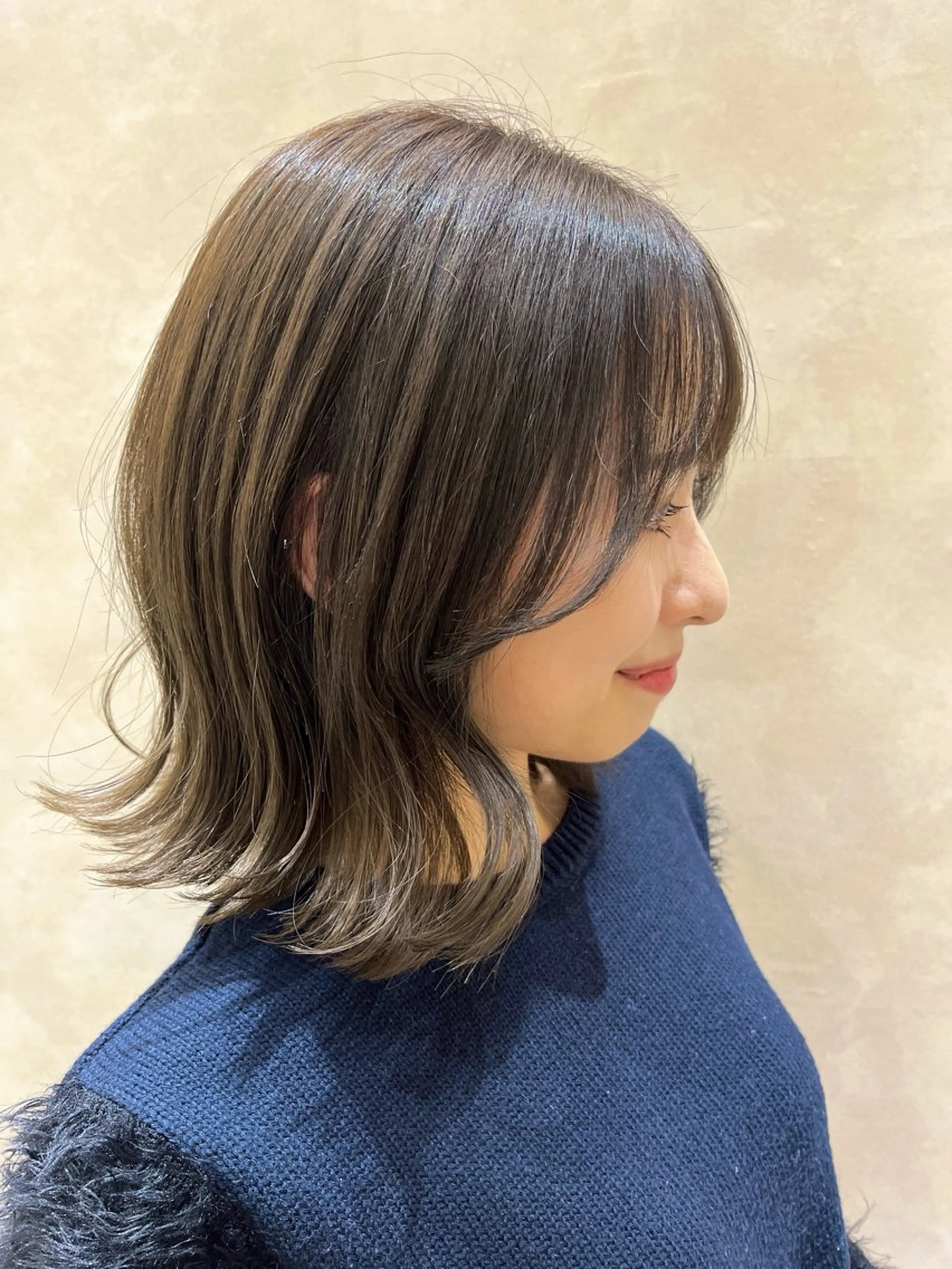 ミディアム カット ヘアカラー トリートメント nao🎀zina 透明感/艶髪のヘアスタイル