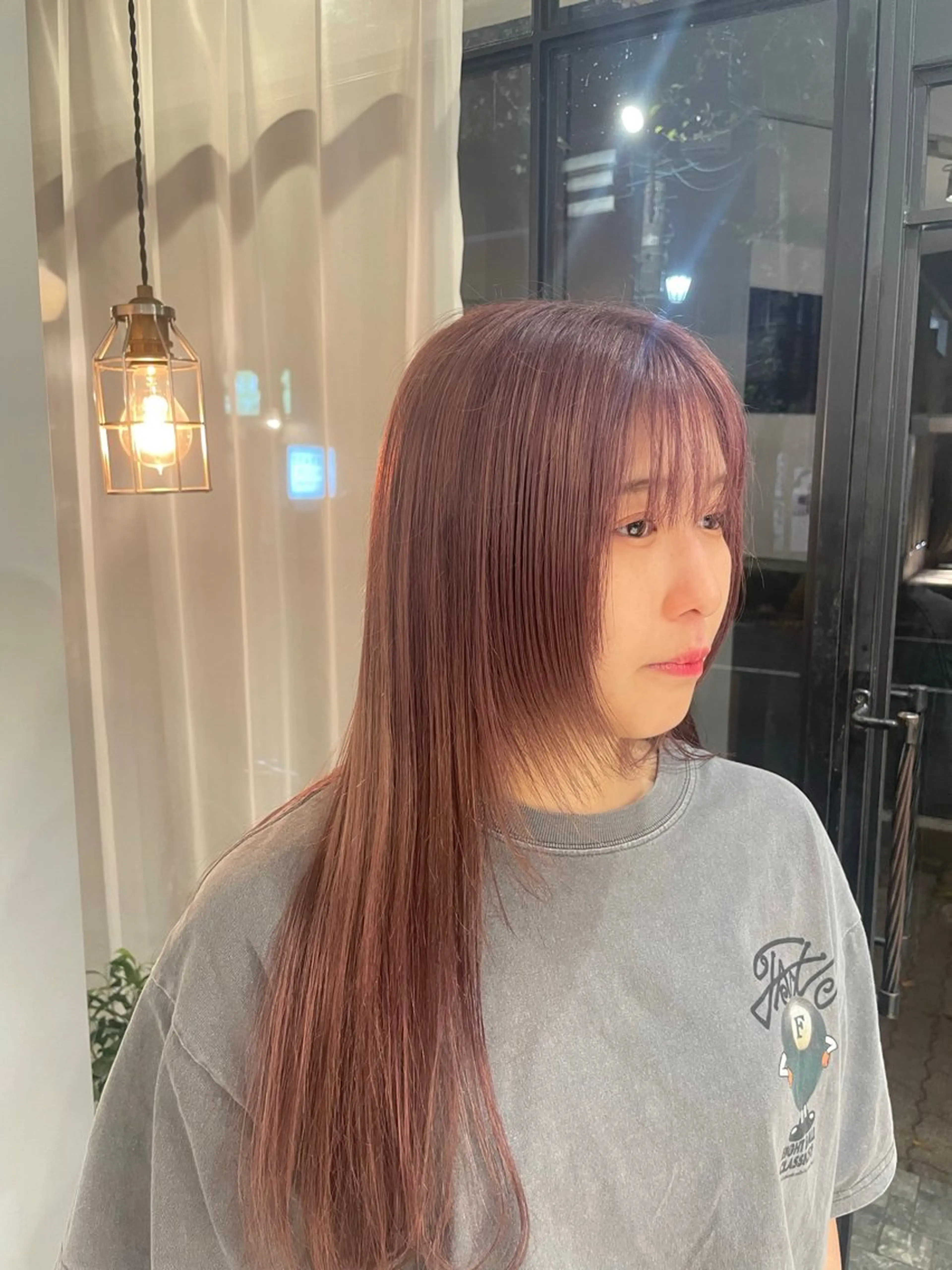 ロング カラー ベージュカラー ブリーチ ブロンド ピンクカラー ピンクベージュ 二村 洸太朗のヘアスタイル