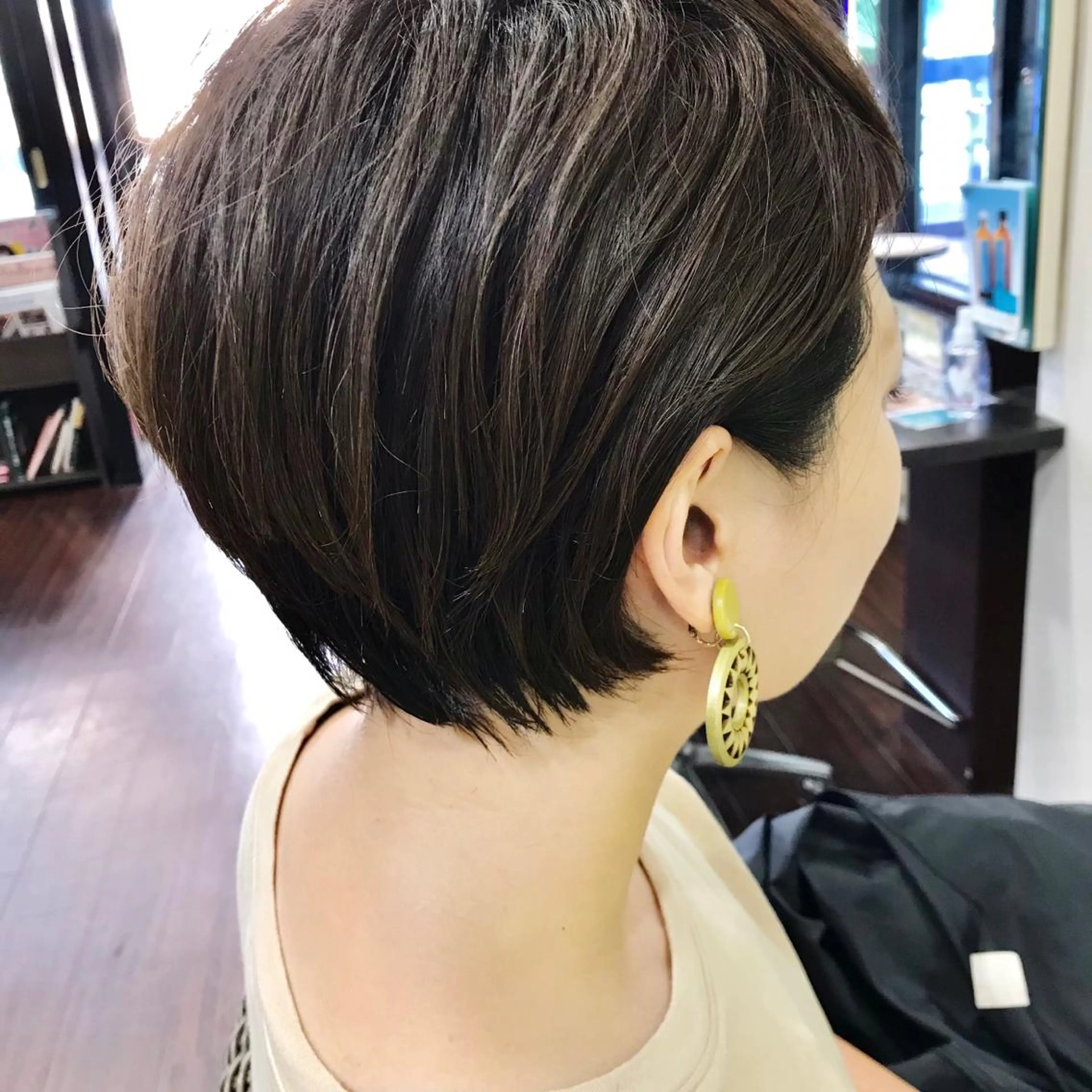 ショート カラー 透明感カラー カット ヘアカラー トリートメント ママ美容師 ＊ヒマワリのヘアスタイル