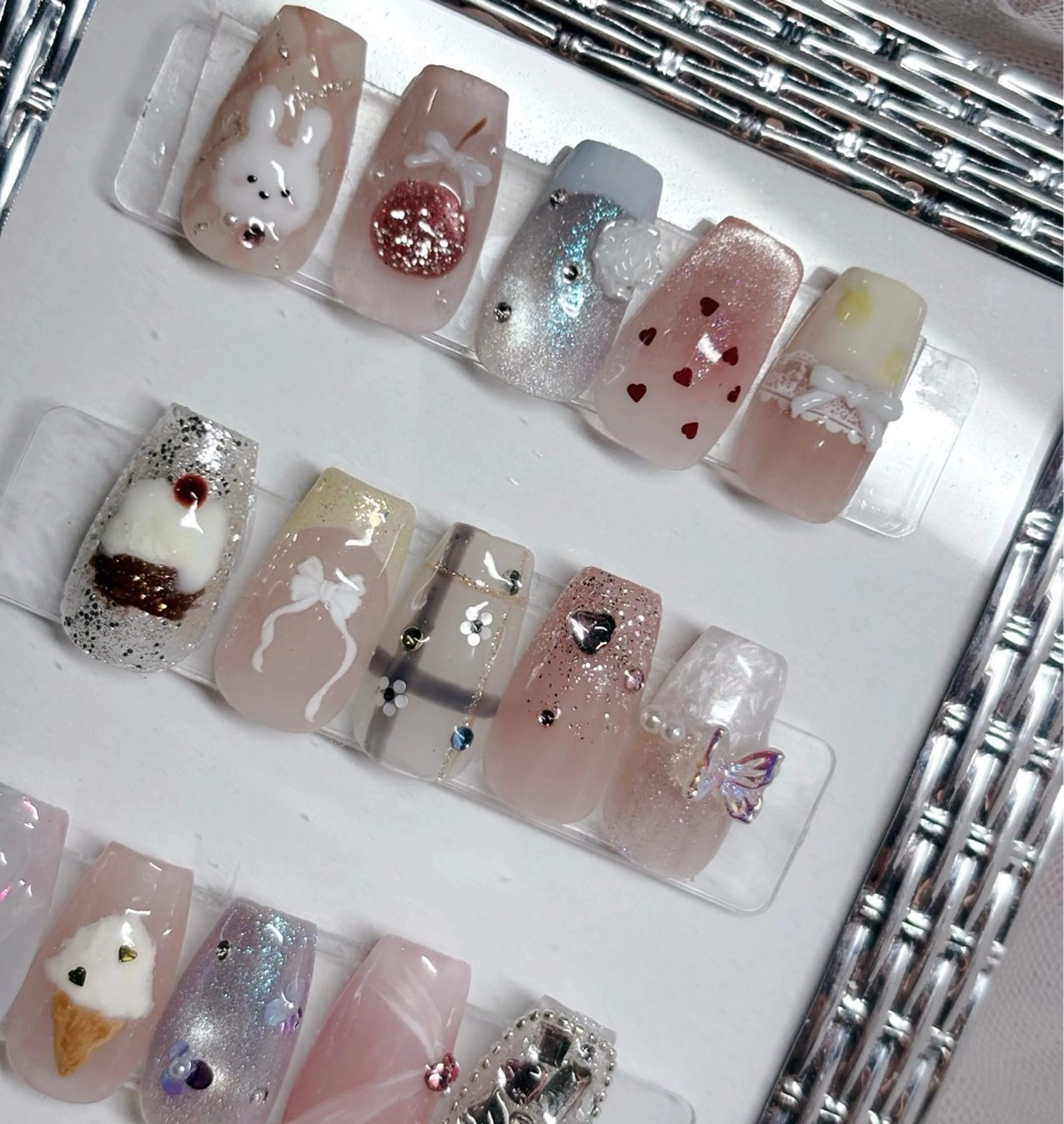 ネイル アートネイル 持ち込み 春ネイル ハンドネイル Nail Salon RiLion所属・kaho  🧸🎀 RiLionのネイルデザイン