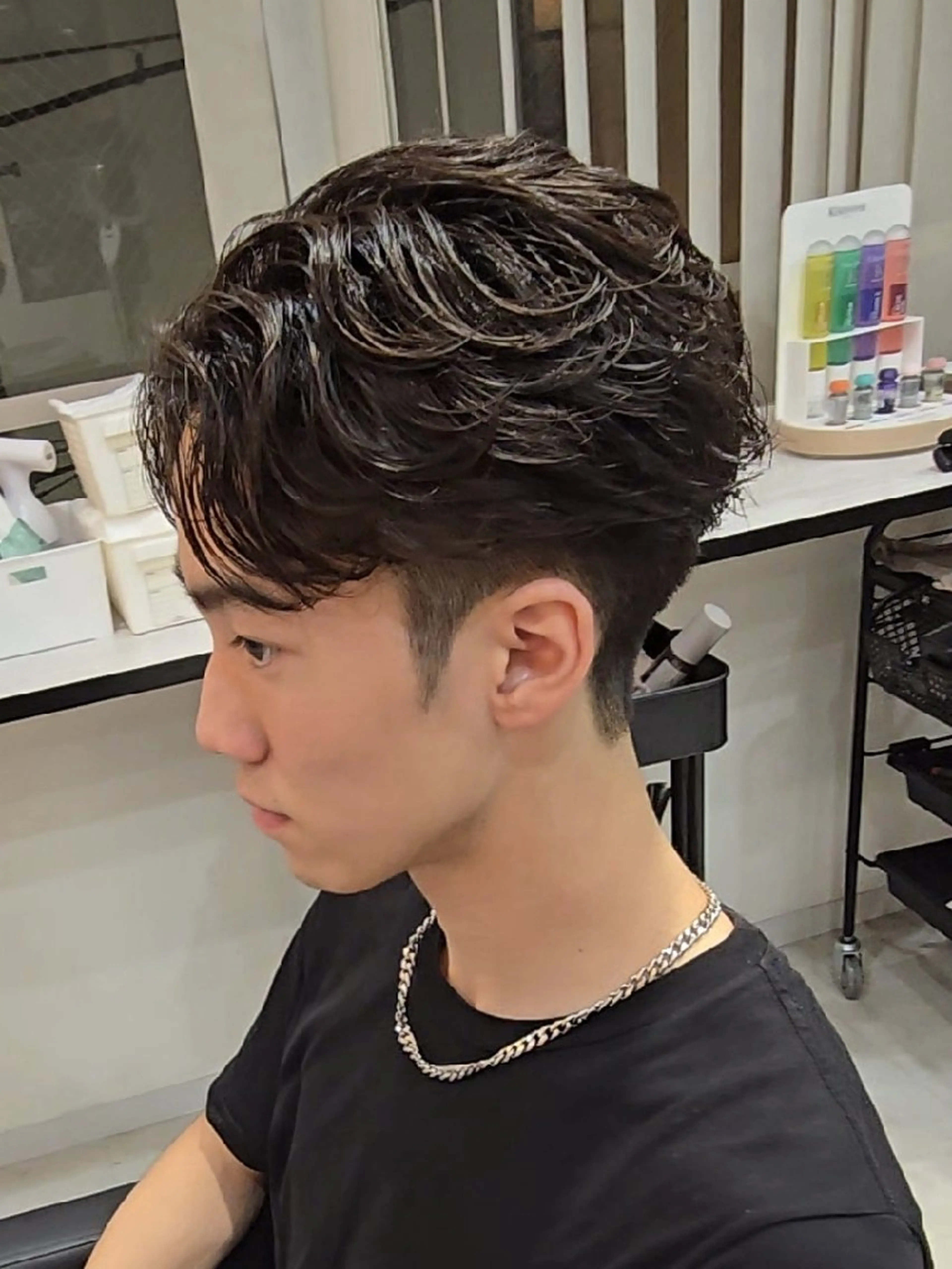 メンズ ミディアム パーマ ミディアムパーマ フェザーパーマ メンズパーマ Lapis 名古屋駅前店所属・LEN名古屋/パーマ 海外ヘア/メンズ特化のヘアスタイル