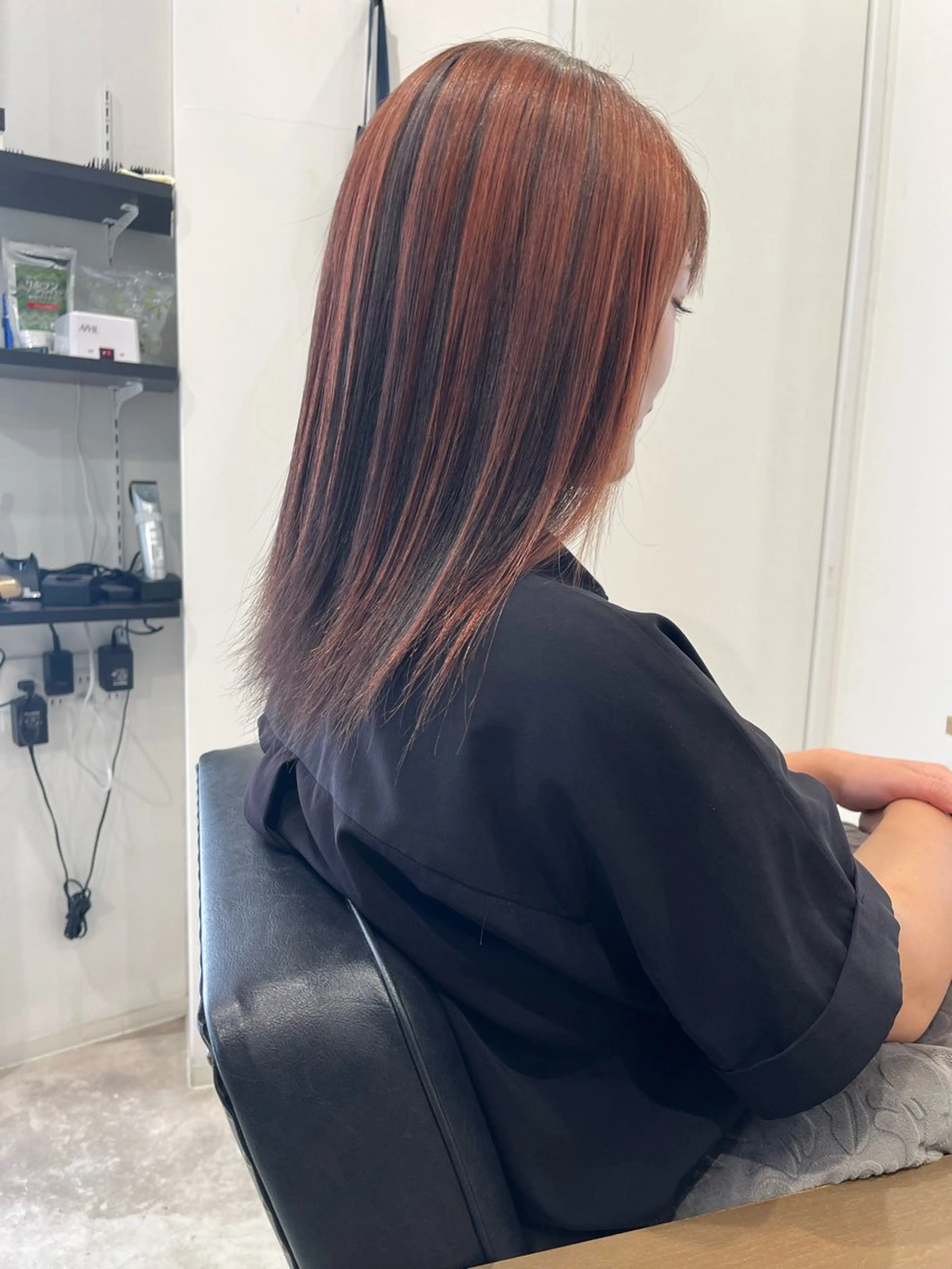 ミディアム ヘアカラー 森口 竜三のヘアスタイル