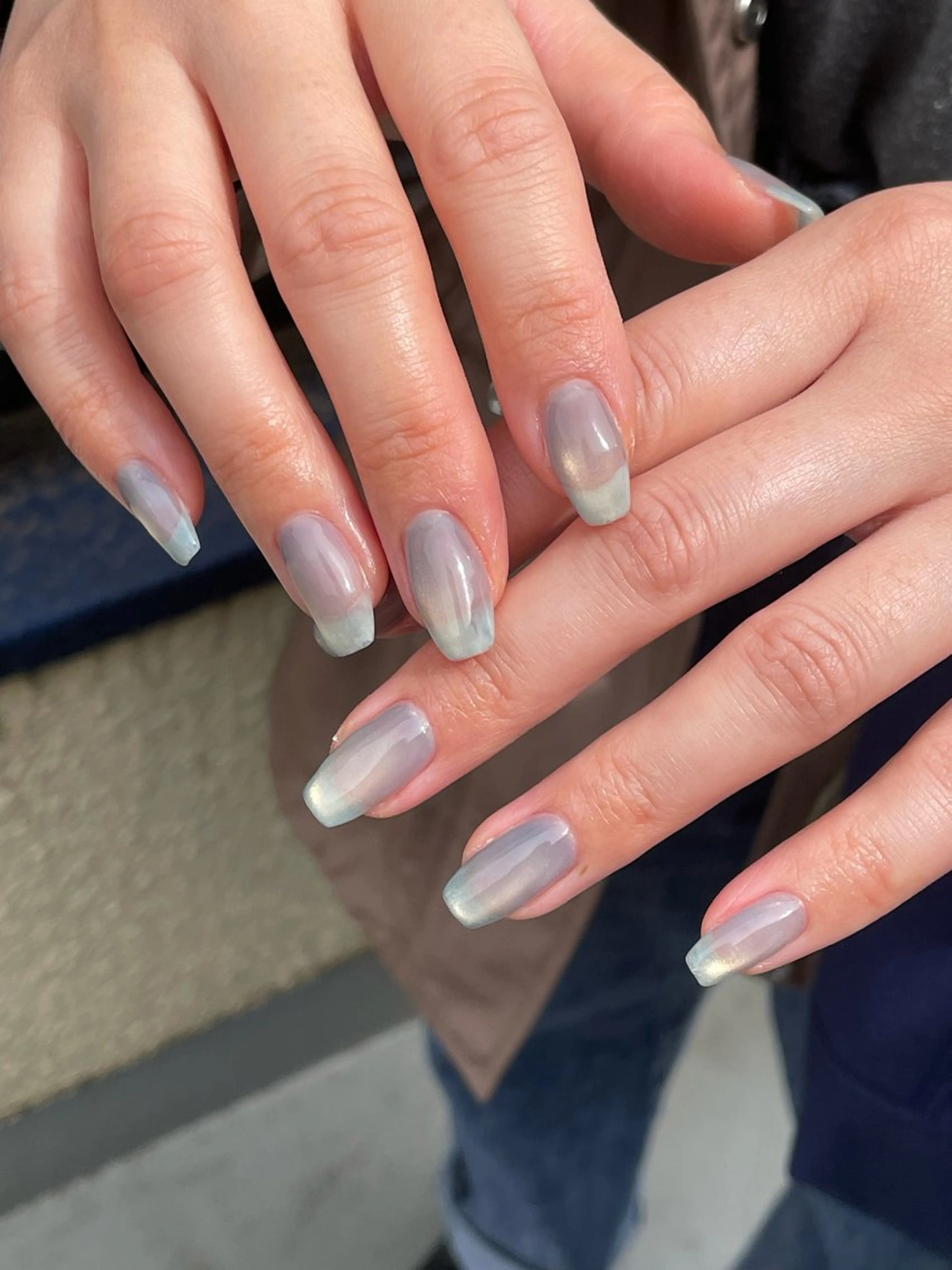 ネイル ブルー ゴールド マグネットネイル マグネットワンカラー ワンカラーネイル ハンドネイル ハンドケア 吉祥寺ネイルtree /SONODAのネイルデザイン