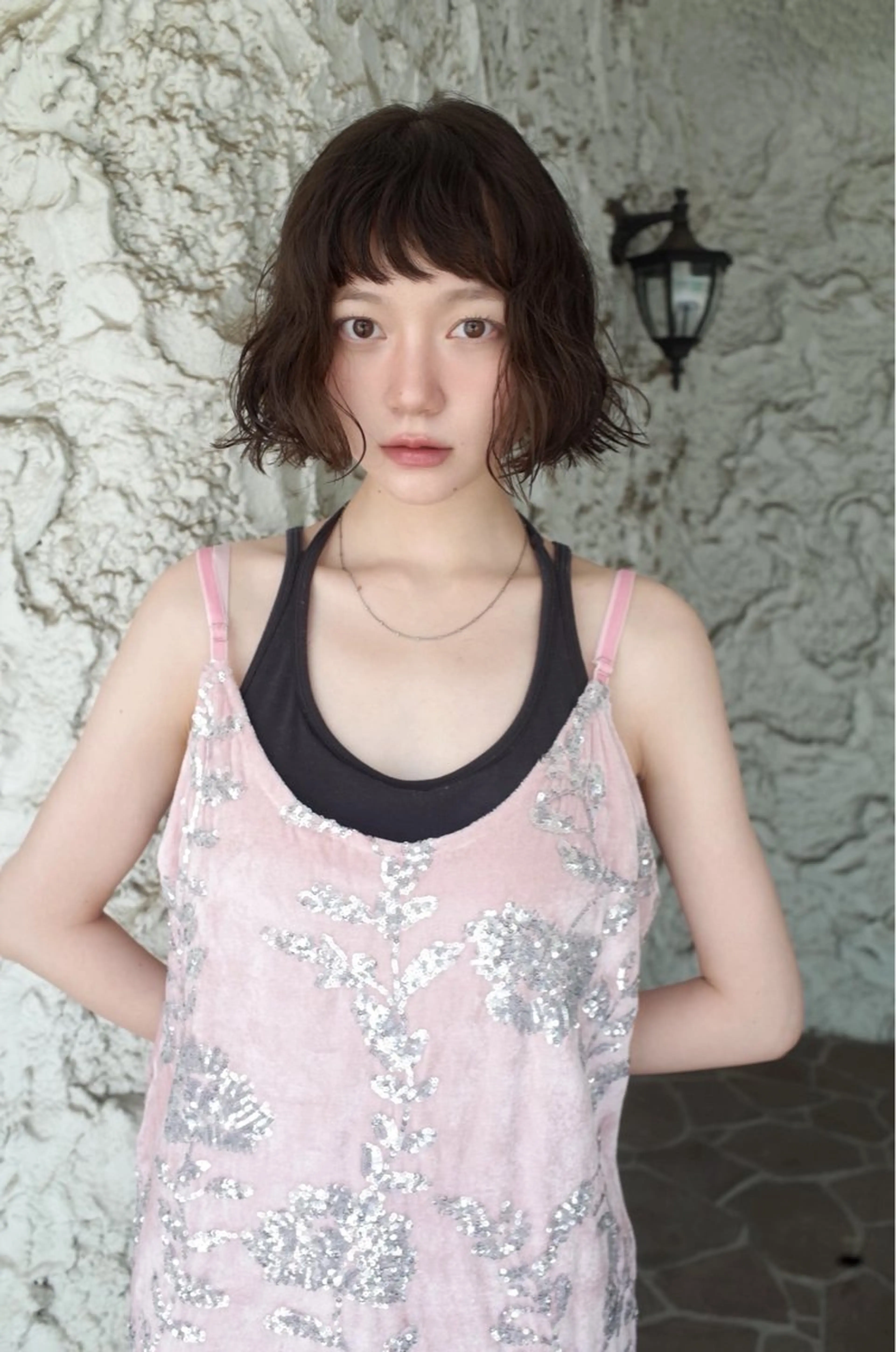 ショート パーマ カット パーマ ボブ/透明感カラー Fukaのヘアスタイル