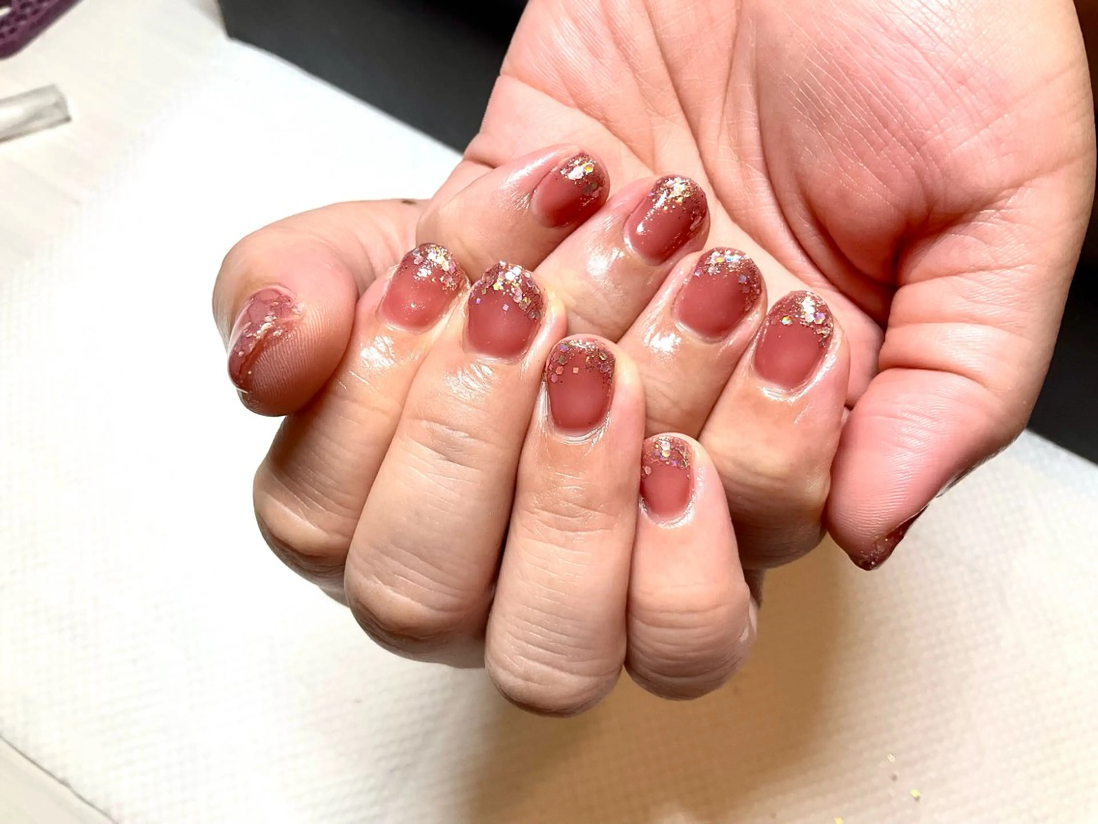 ネイル ジェルネイル グラデーション ラメ(グリッター) ラメグラデーション ごとう れいこのネイルデザイン