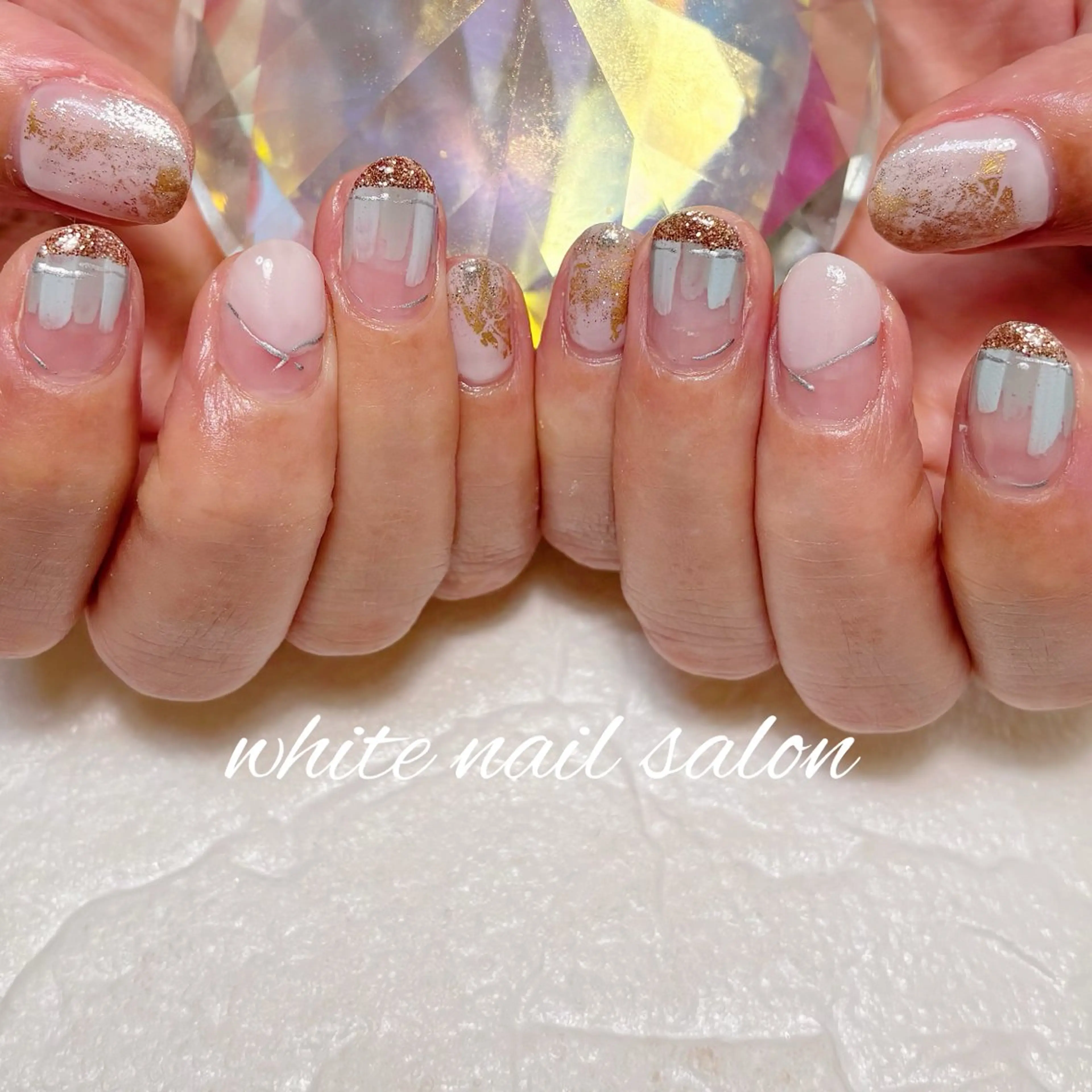 ネイル フットネイル ラメ(グリッター) ハンドネイル white nail salonのネイルデザイン
