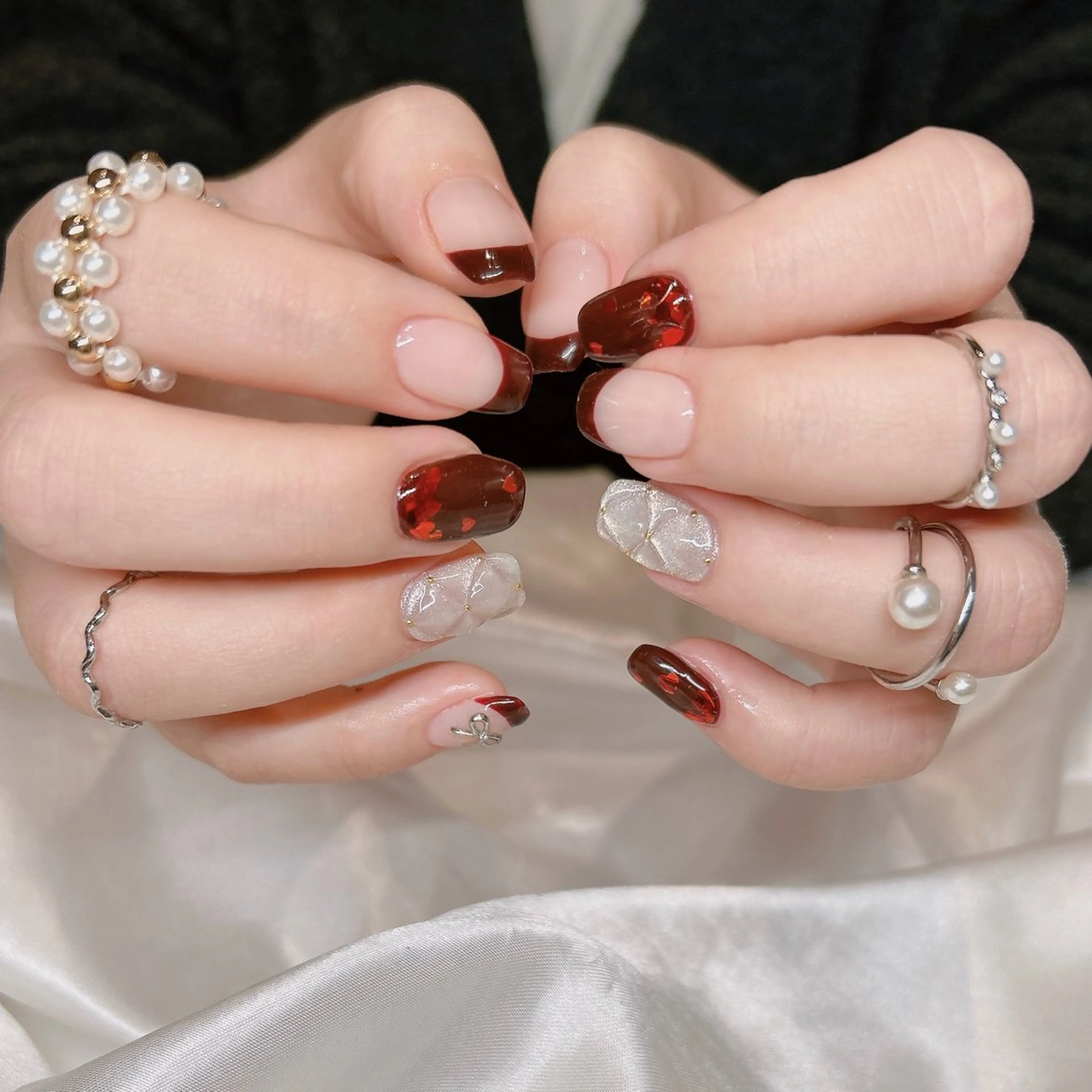 ネイル ハート ハンドネイル junna ちょい個性派ネイルのネイルデザイン