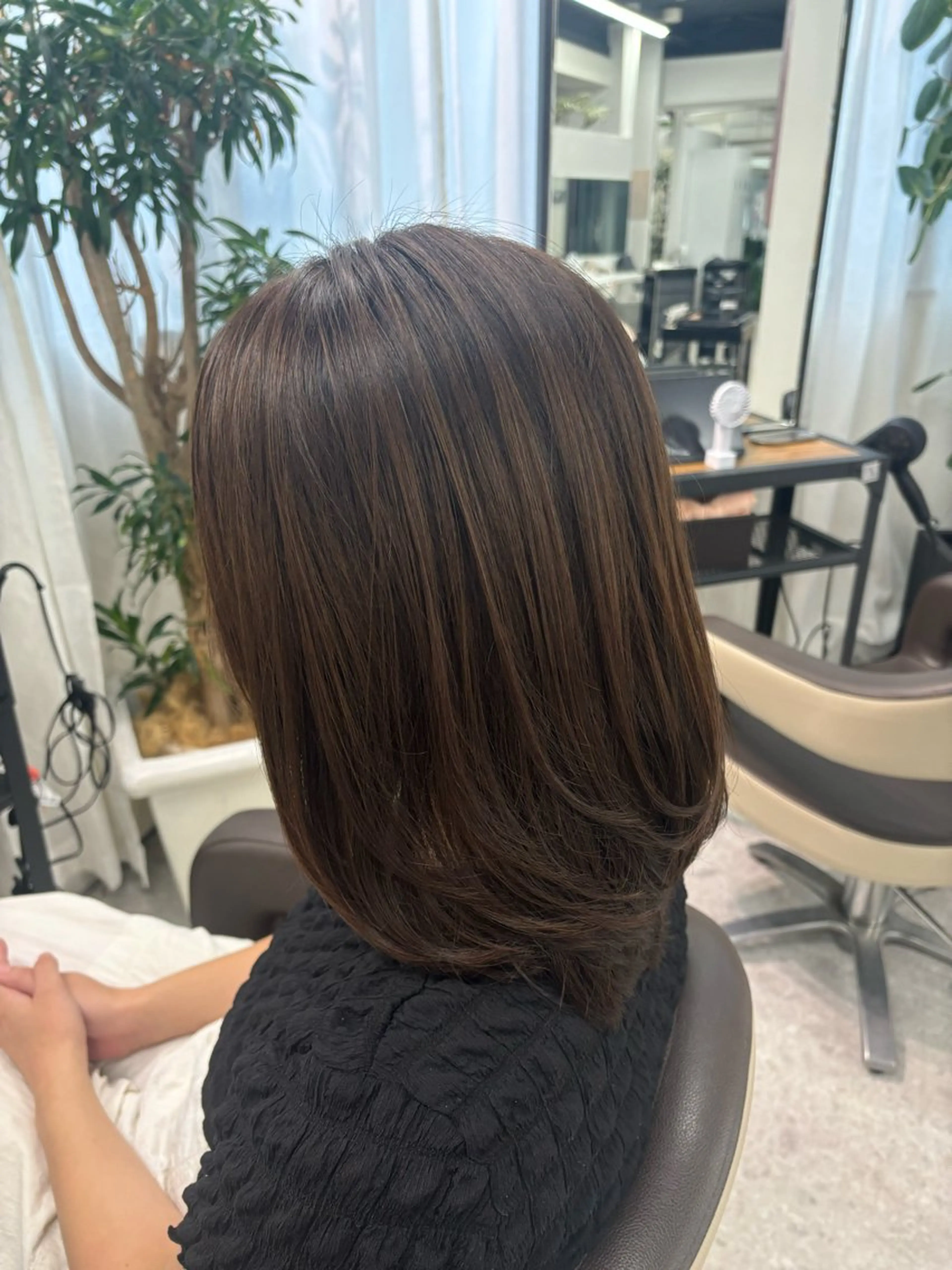 ミディアム ボブレイヤー ボブ レイヤーカット 稲川 弥生のヘアスタイル