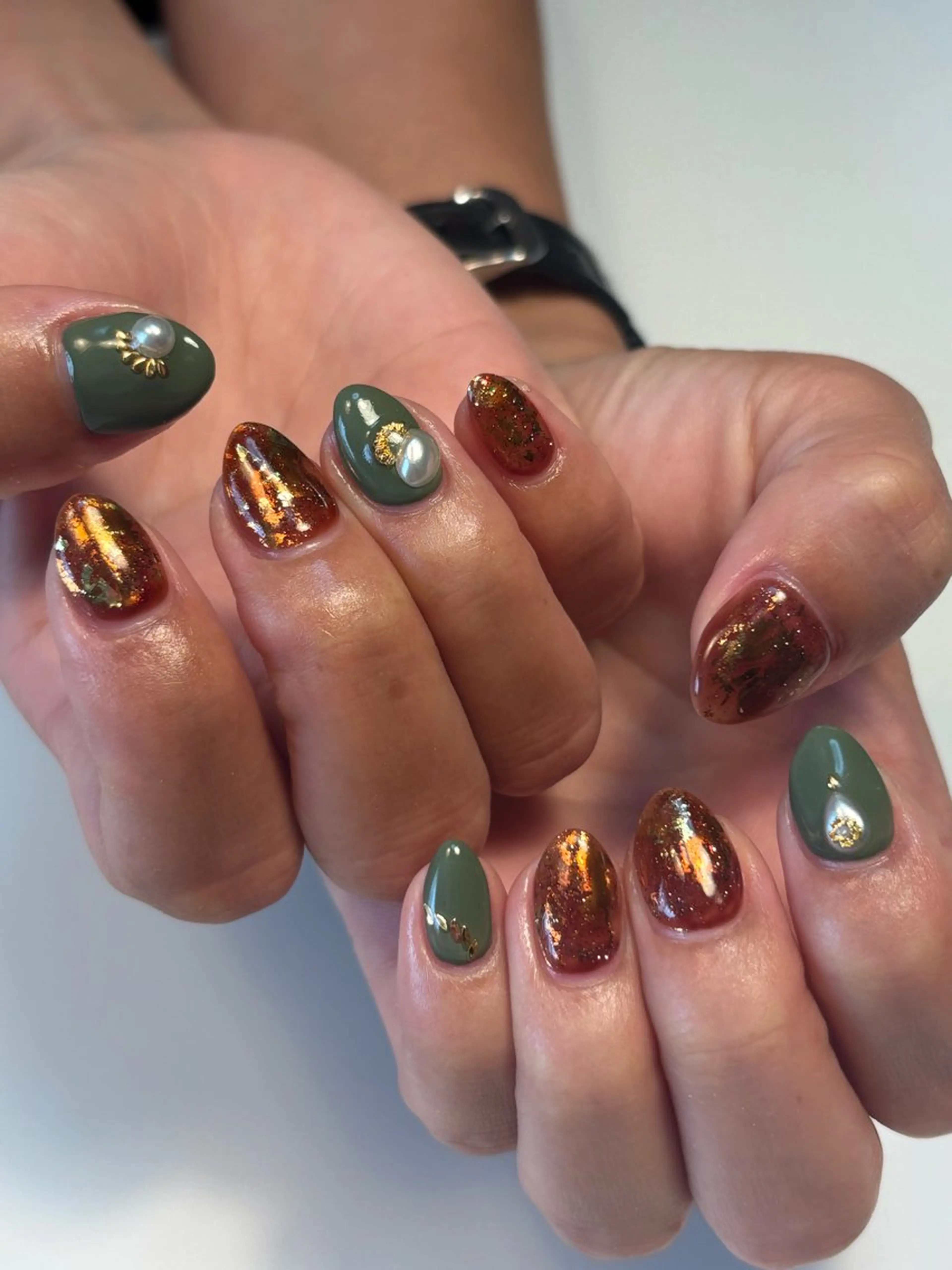 ネイル ブラウン ハンドネイル relaxation boutique LICO所属・タグチ カオリのネイルデザイン