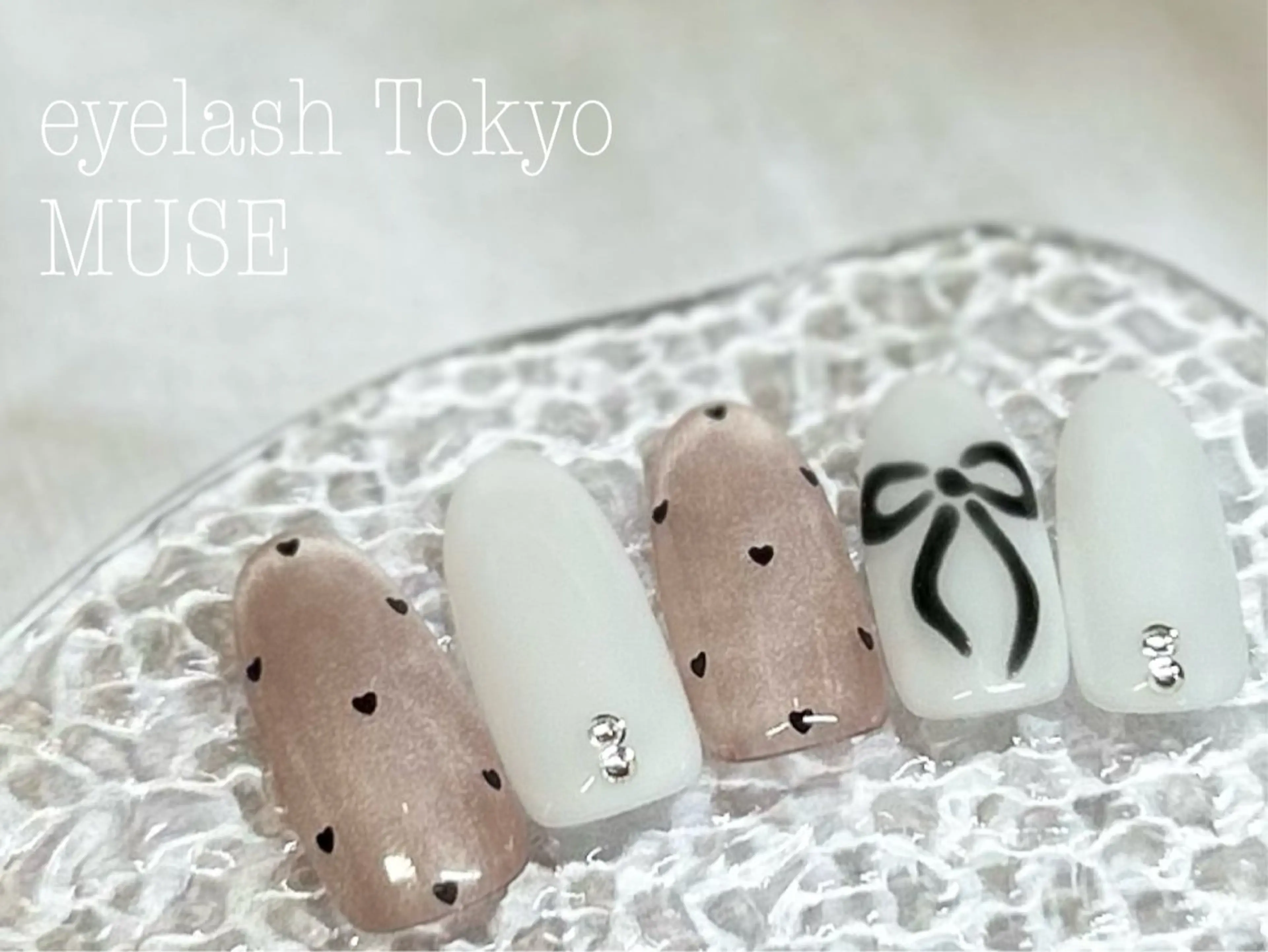 ネイル ドット ハート マグネットネイル 持ち込み ハンドネイル tanaka ◡̈のネイルデザイン