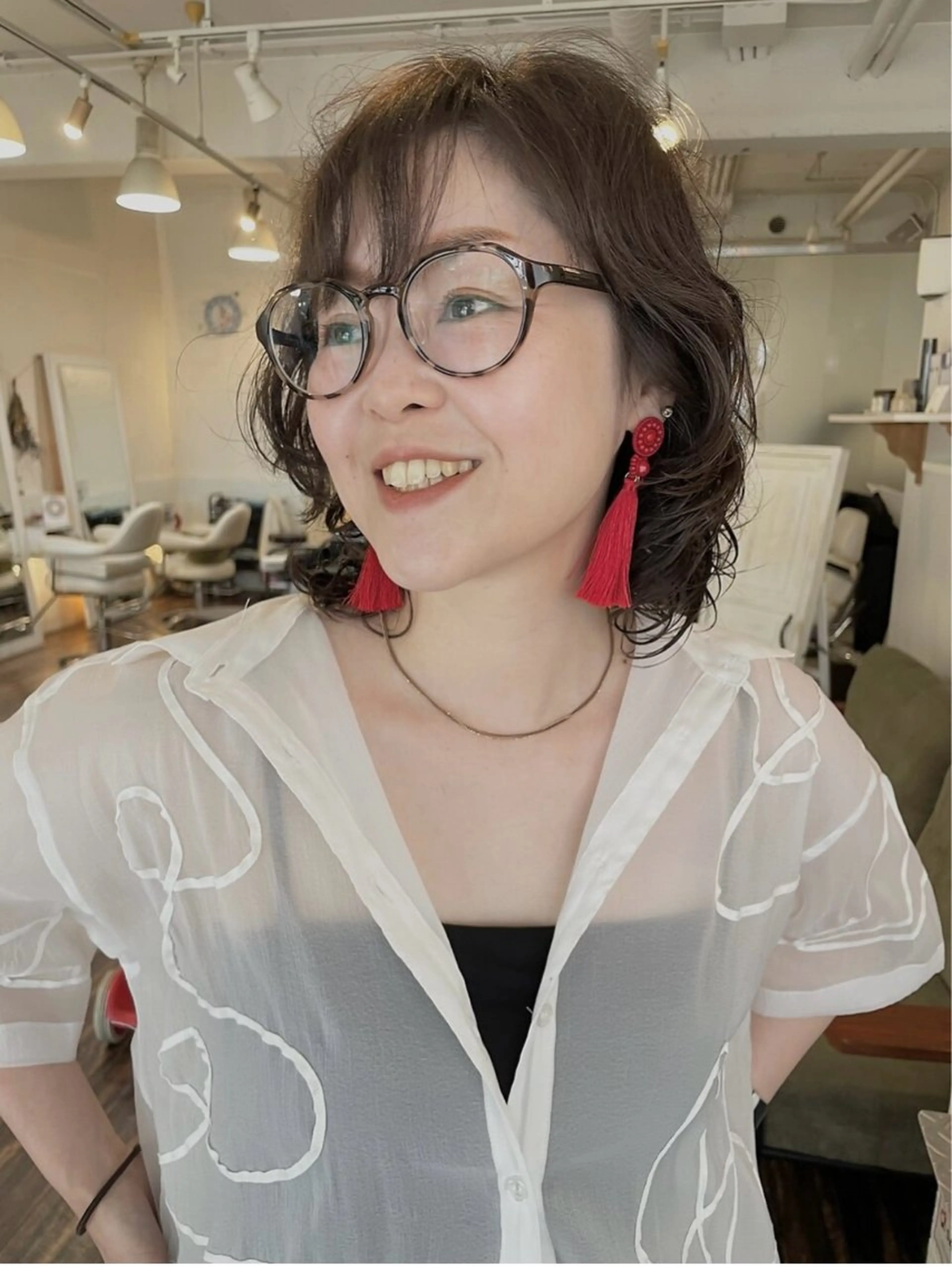 ミディアム カラー パーマ tity sapporo所属・tity 田中 結生のヘアスタイル