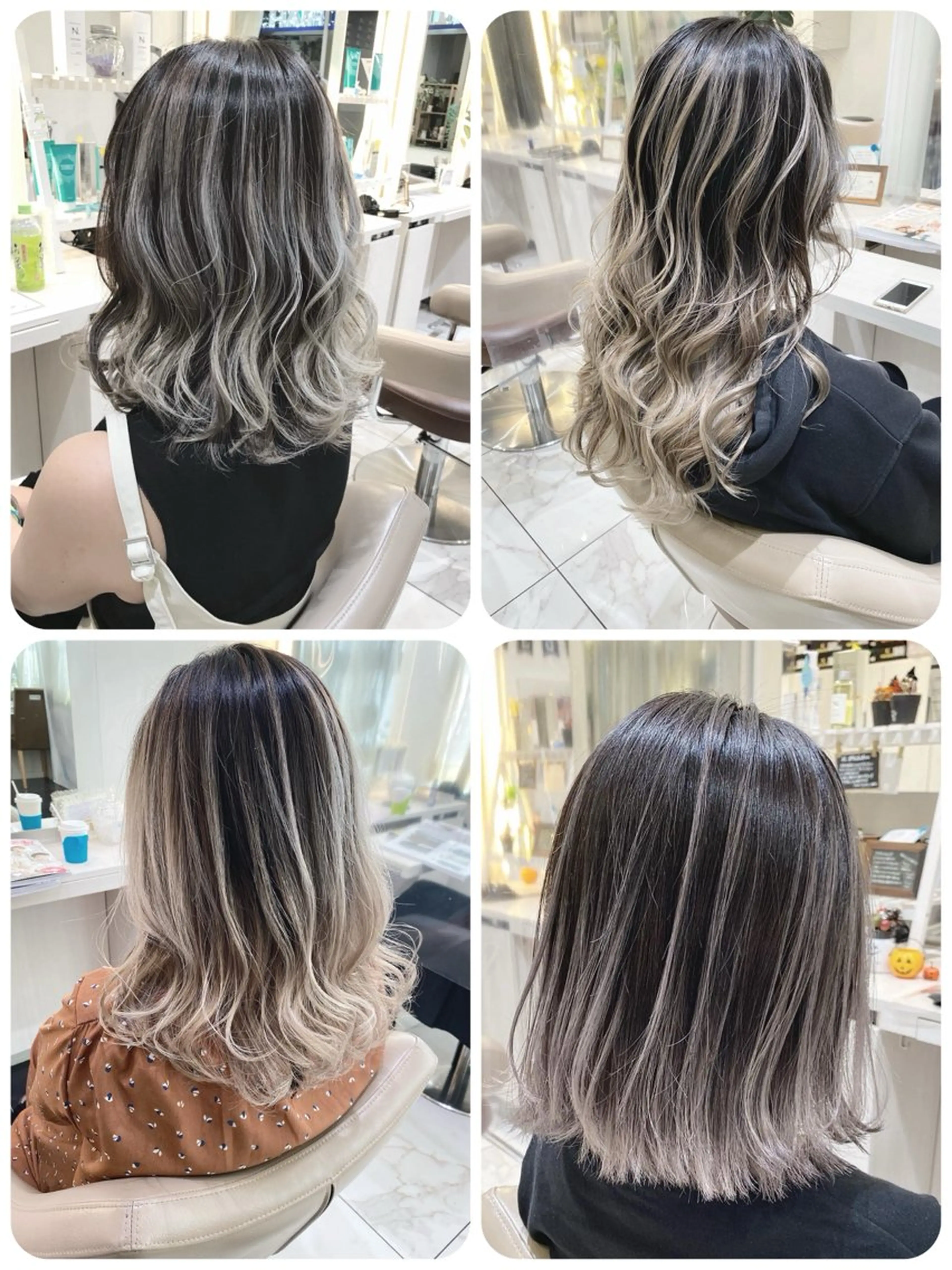 セミロング 外国人風カラー ハイライト ヘアカラー トリートメント 大宮/バレイヤージュ /澤田隆誠のヘアスタイル