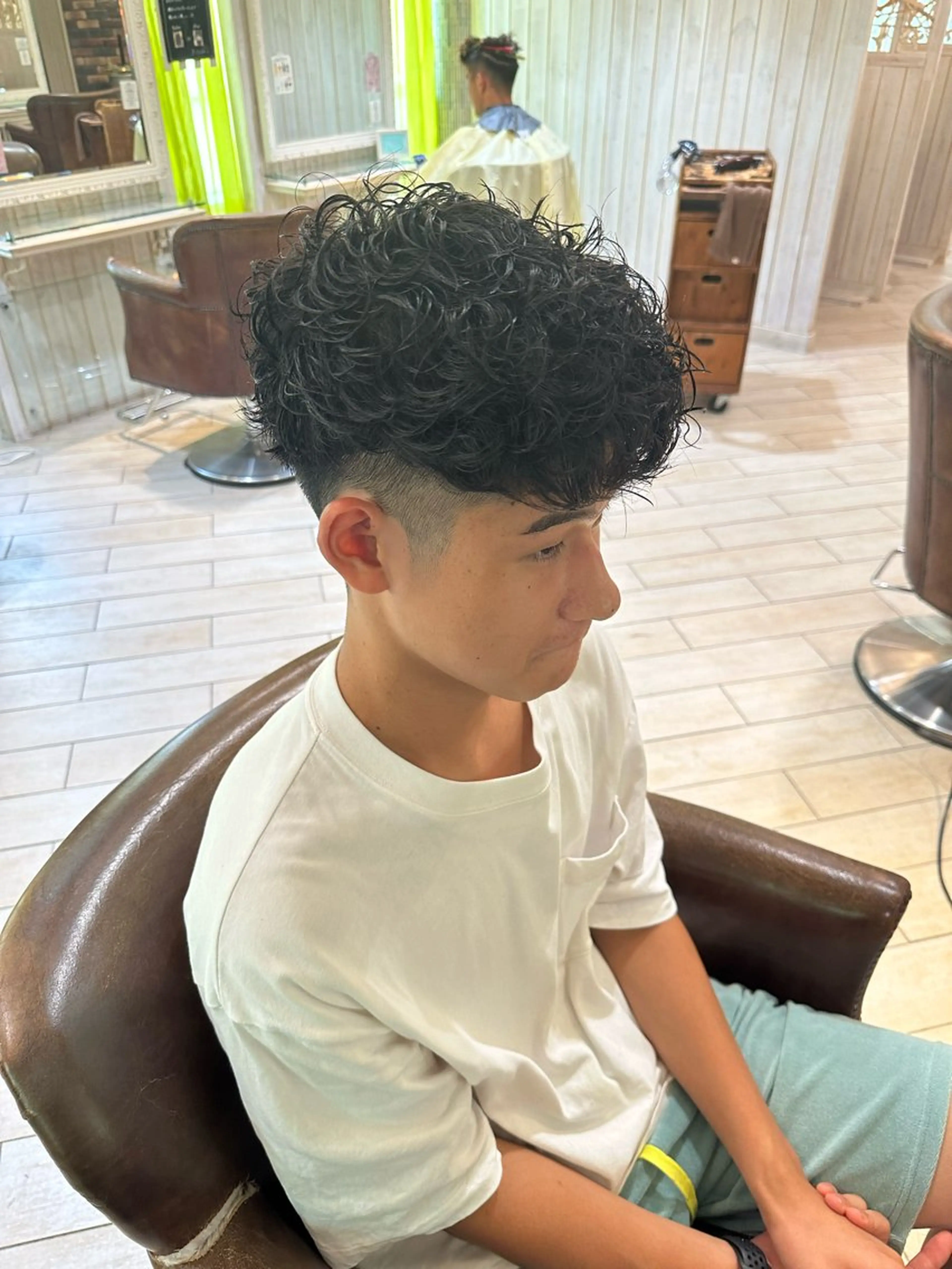 パーマ メンズ カット パーマ 増渕 駿介のヘアスタイル