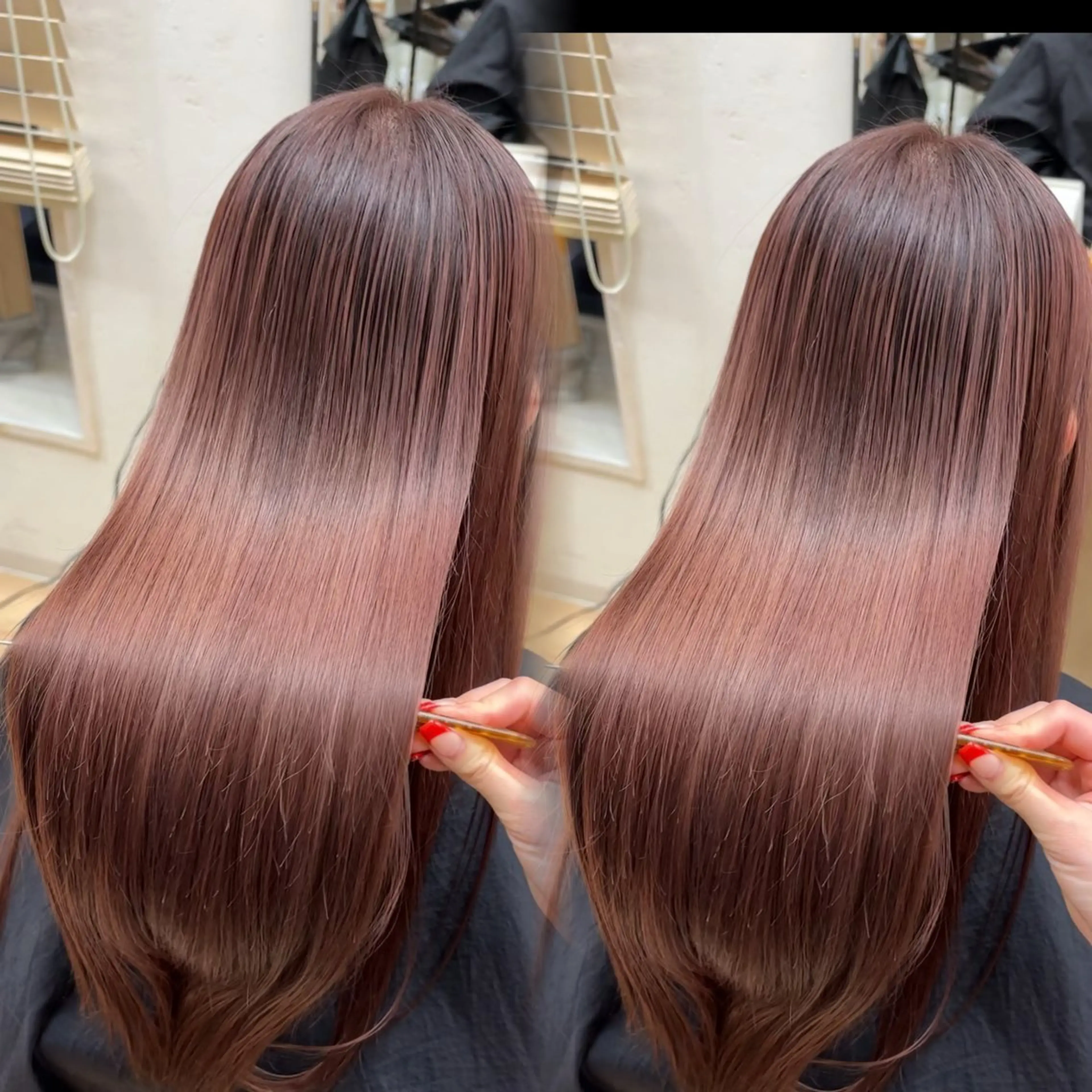 ロング ヘアカラー トリートメント 吉成 葉南のヘアスタイル